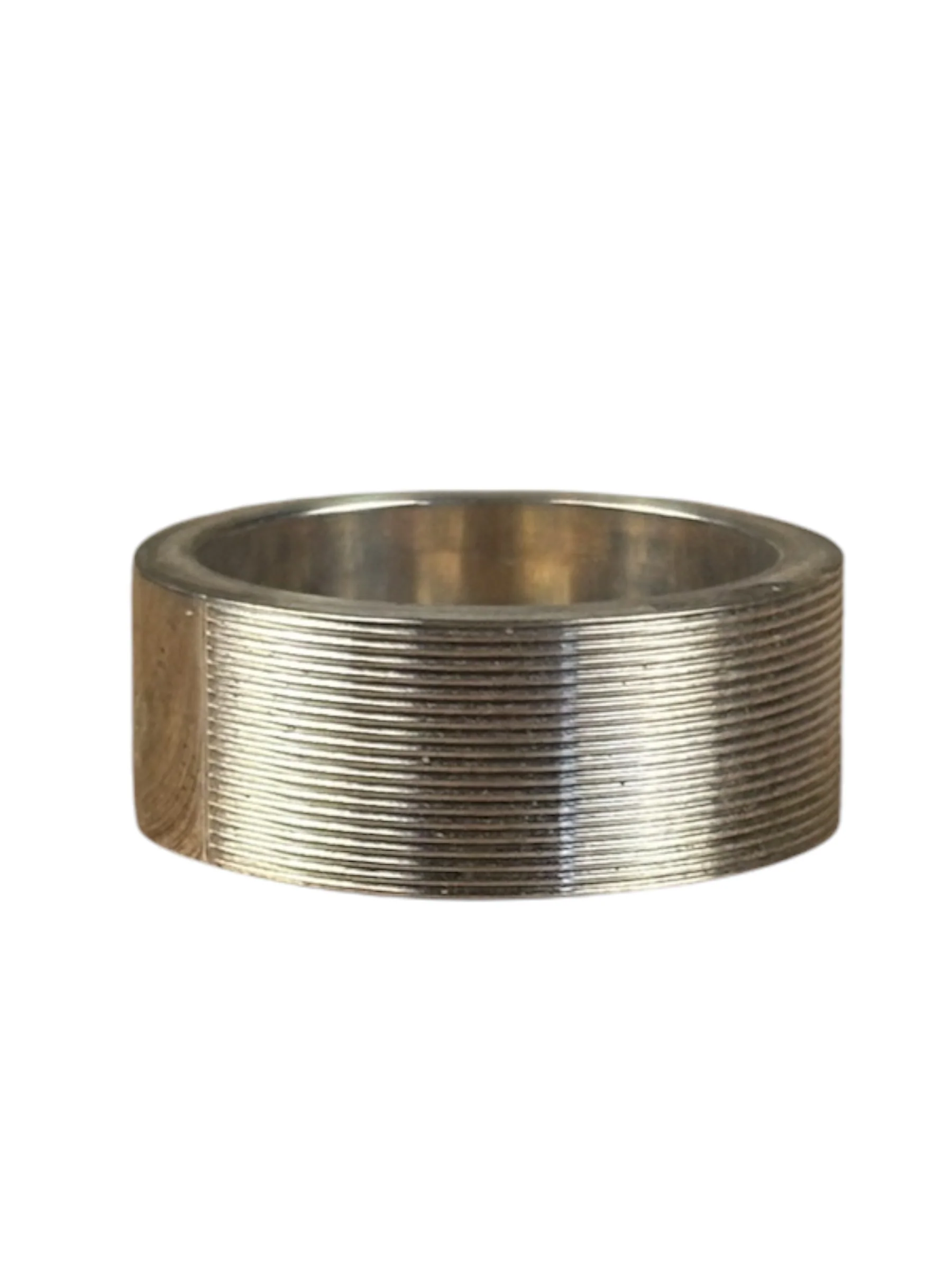 Gucci Silver Wide Flat Subtle Brushed Ring - Image 4