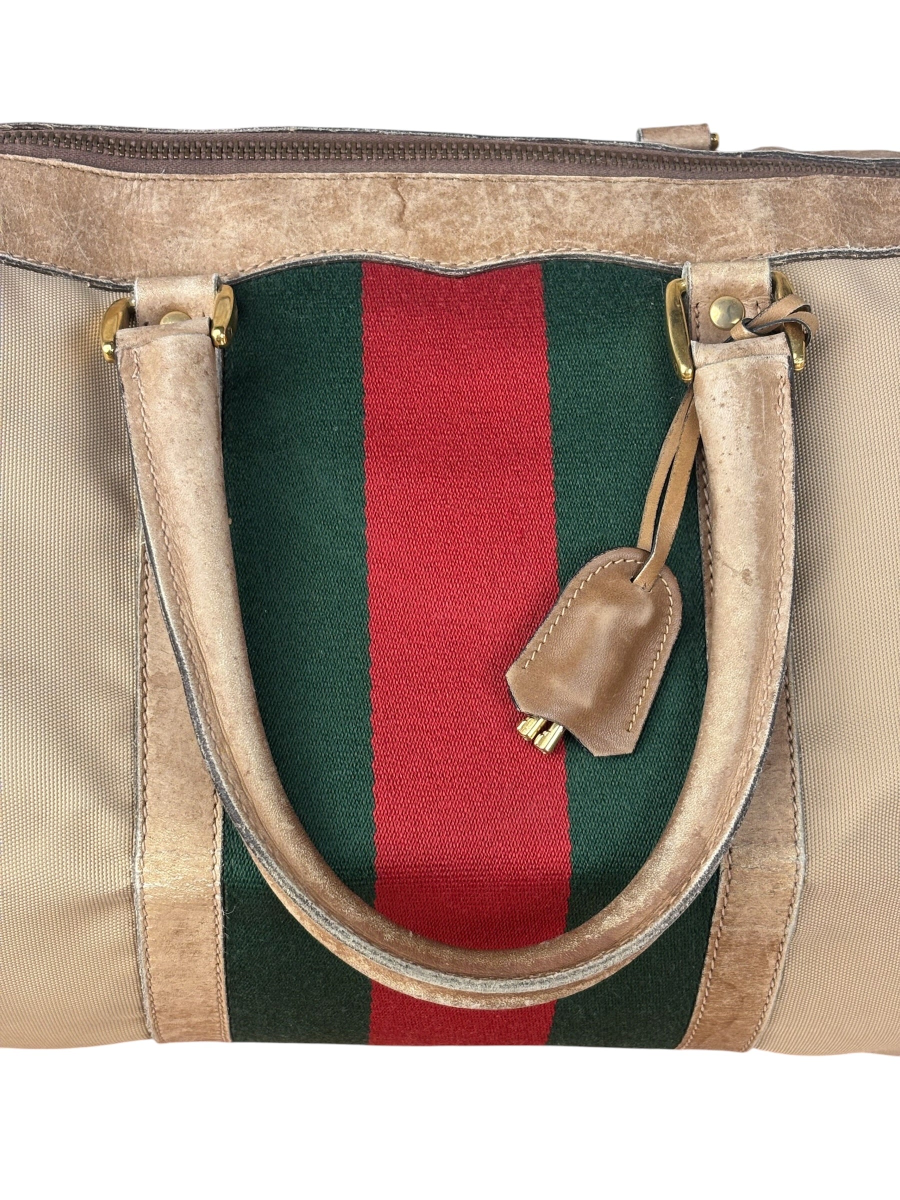 Gucci Vintage Canvas Duffle Bag - Image 9