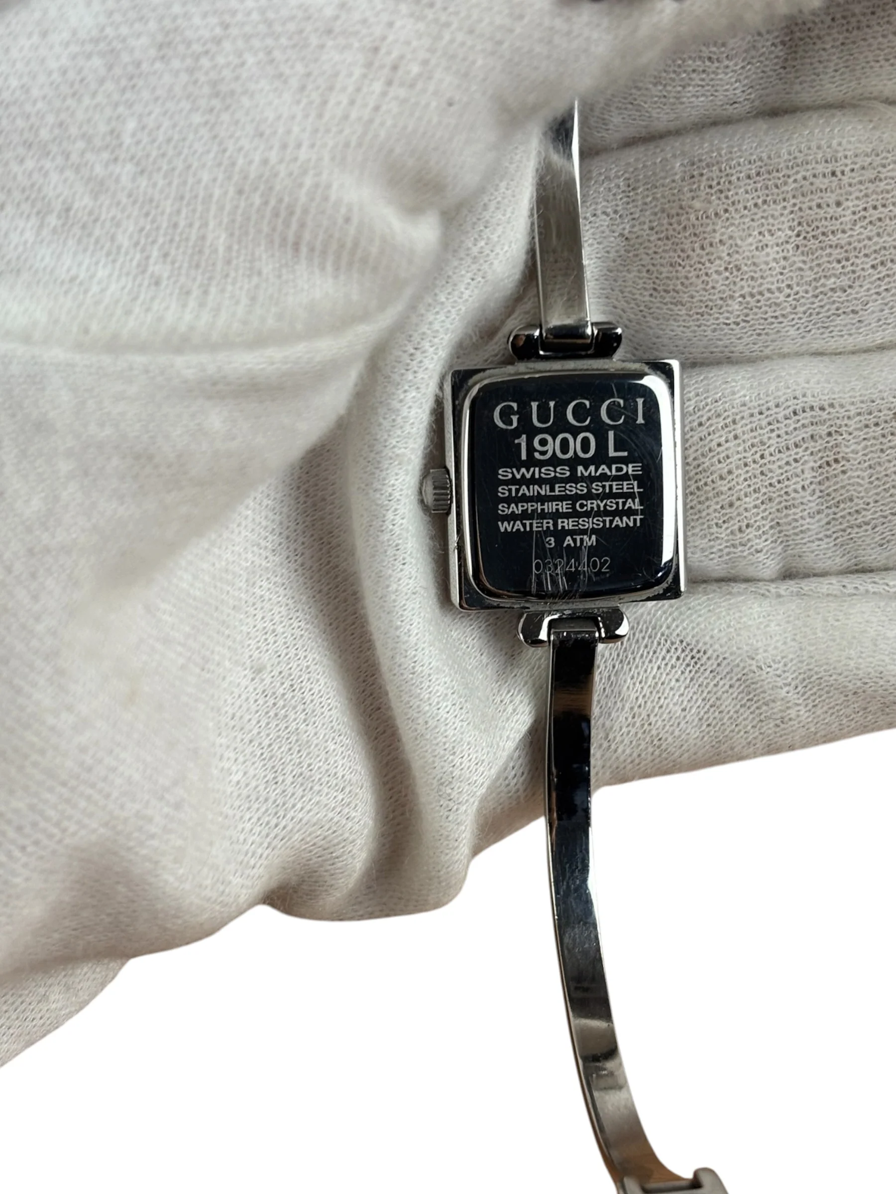 Gucci Vintage Ice Blue Dial Square Bangle Watch - Image 2