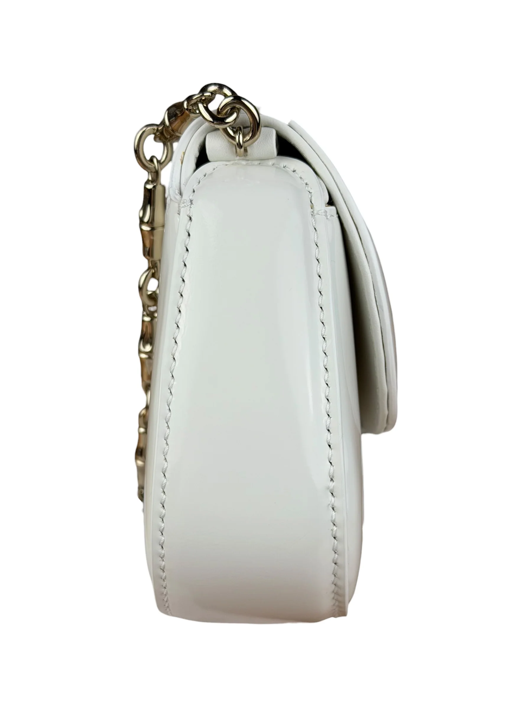 Gucci White Leather Bamboo Night Small Clutch/Pochette - Image 12