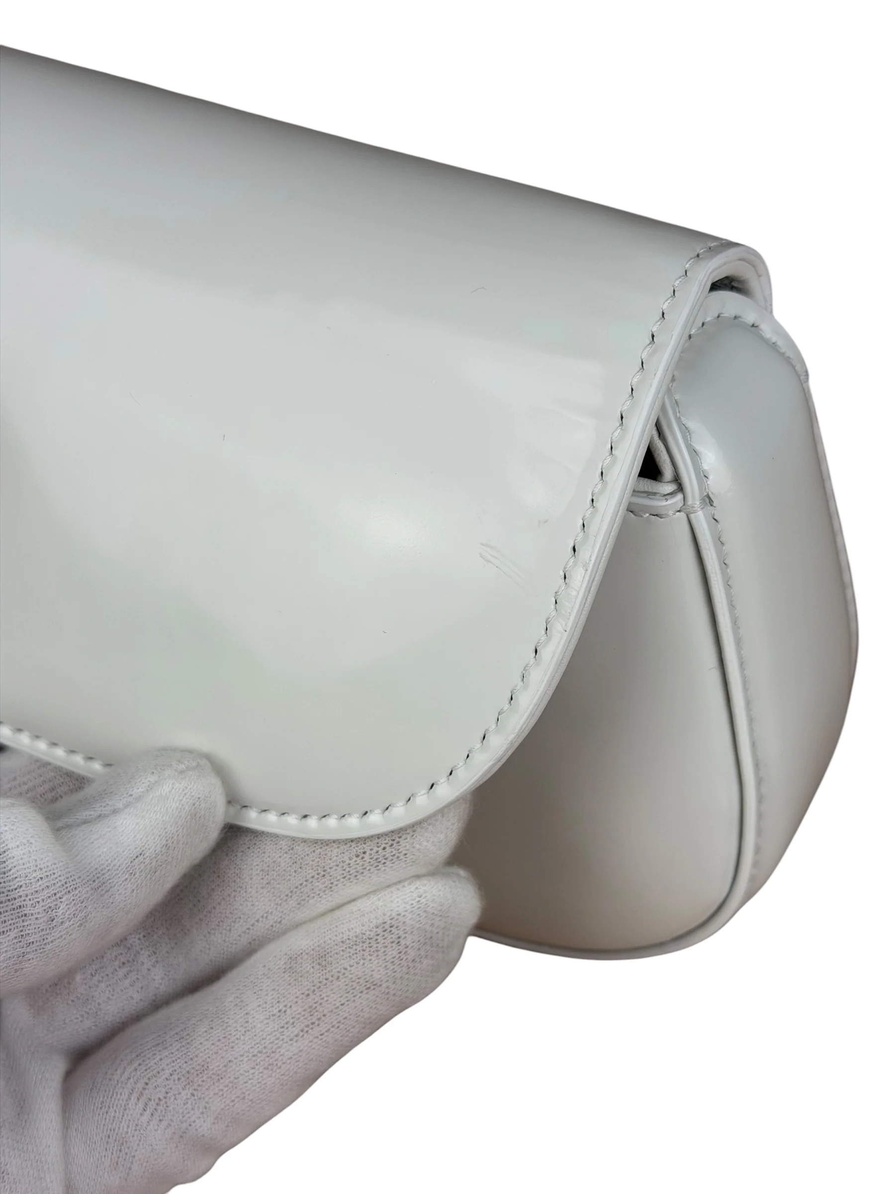 Gucci White Leather Bamboo Night Small Clutch/Pochette - Image 9