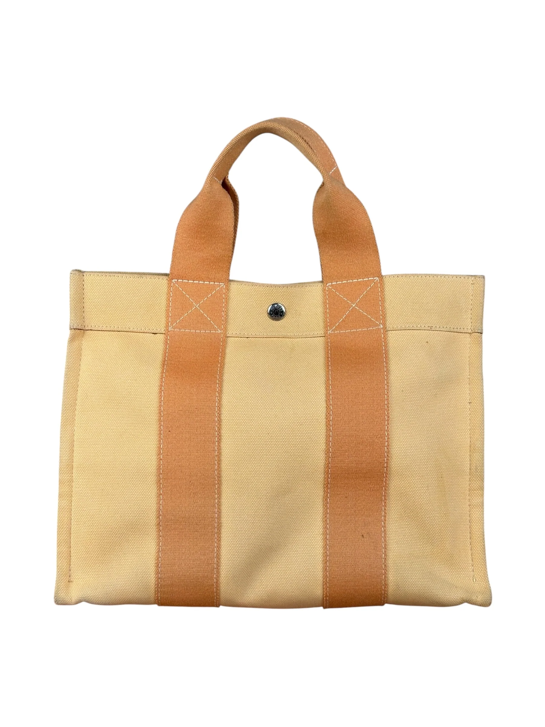 Hermes Bicolor Woven Cotton Bora Bora Canvas Tote Bag PM - Image 2