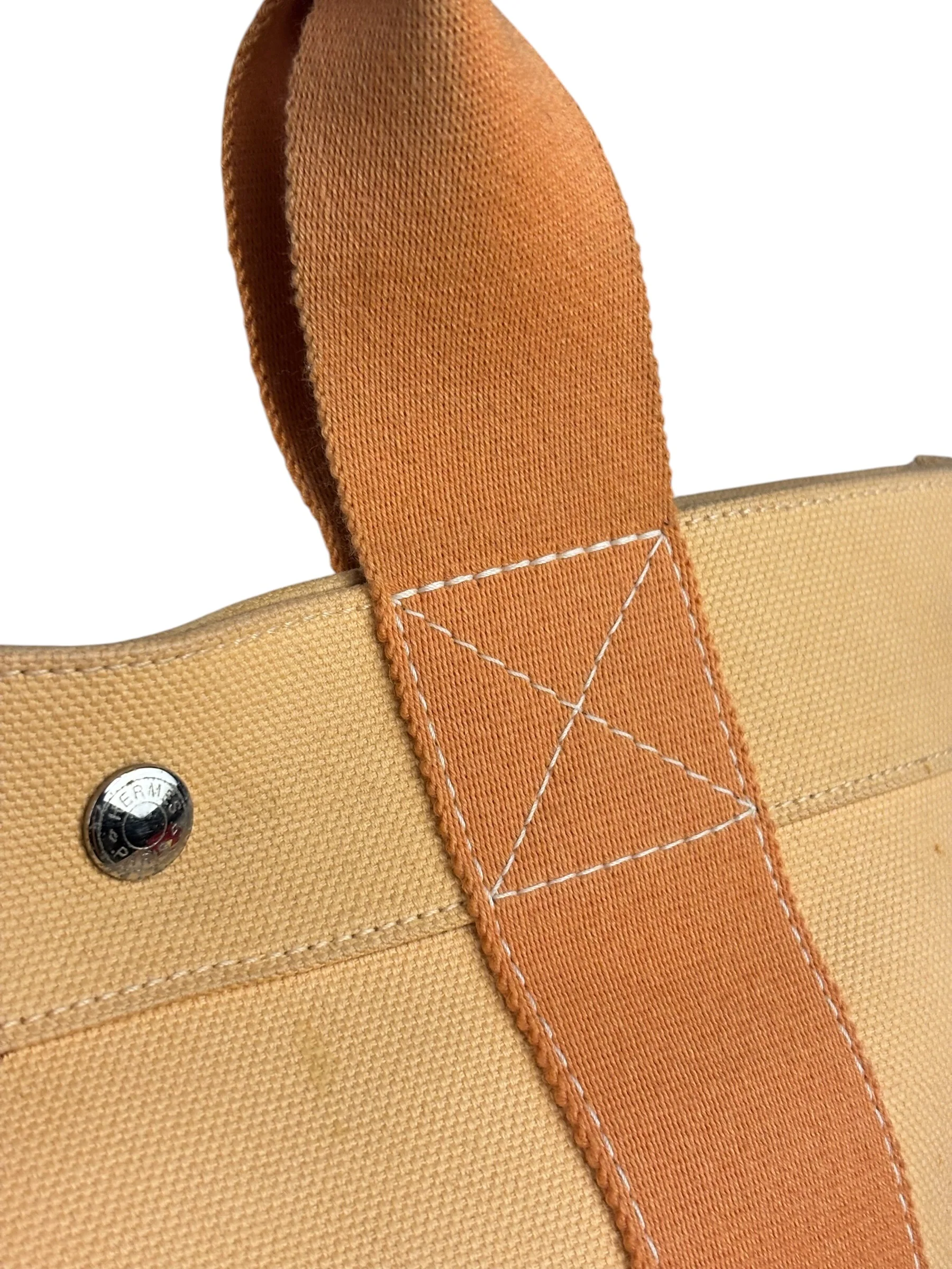 Hermes Bicolor Woven Cotton Bora Bora Canvas Tote Bag PM - Image 3