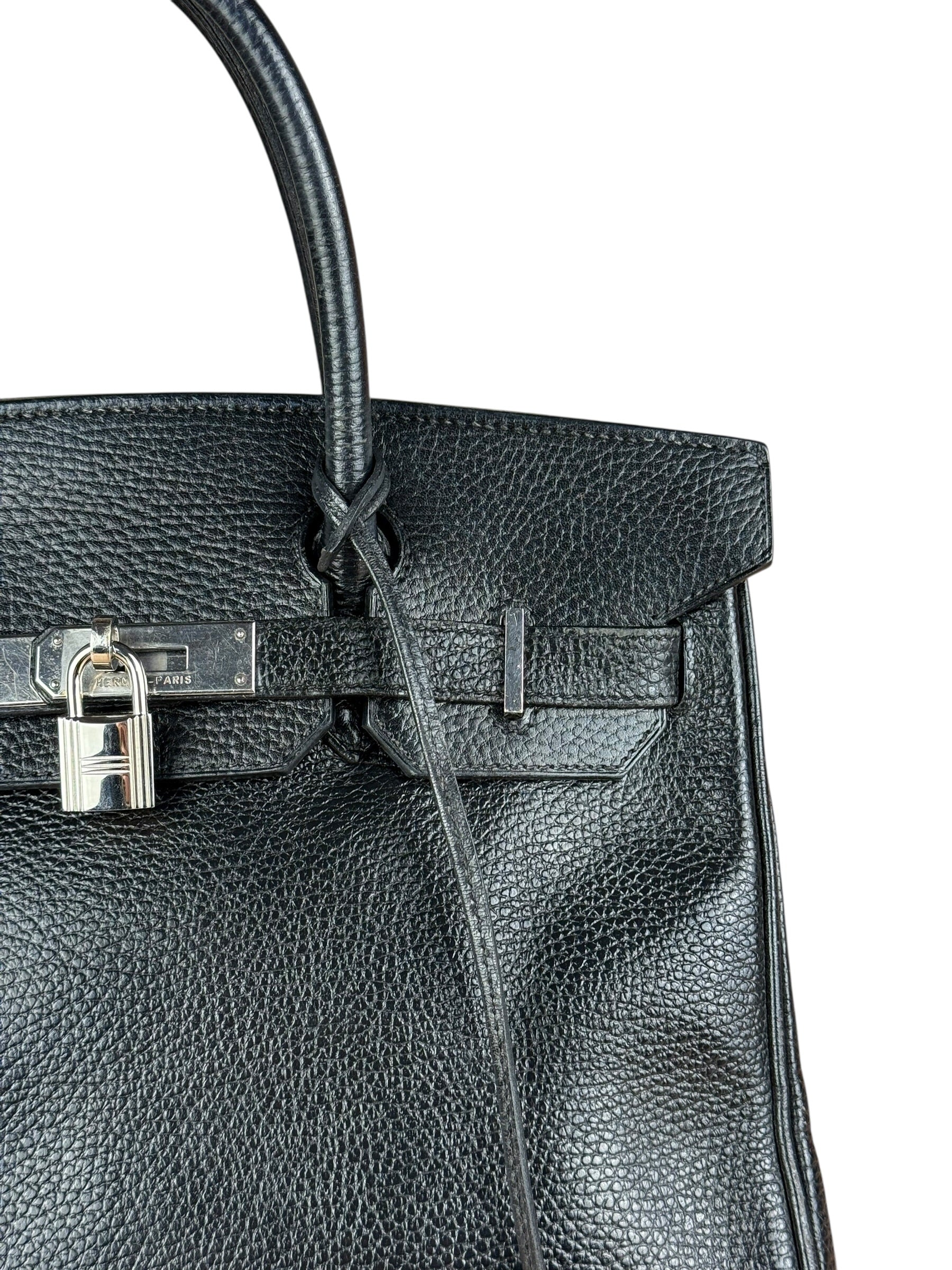Hermes Birkin 30 Black Togo Leather Handbag 2002 - Image 8
