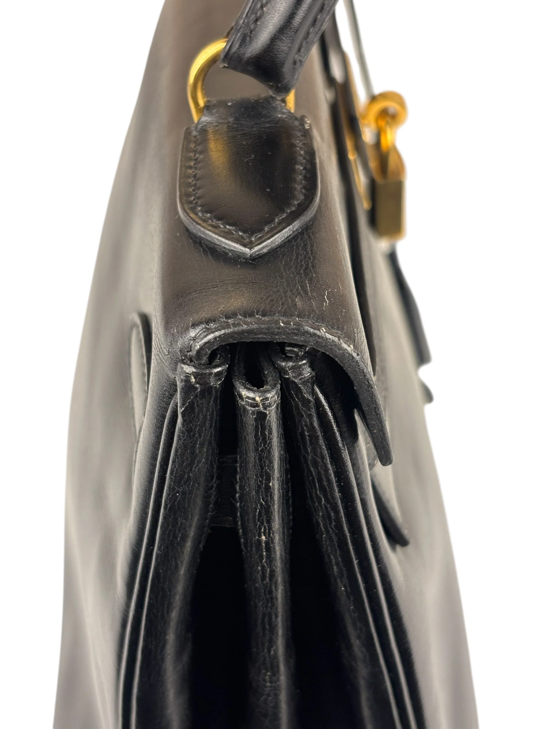 Hermes Black Box Leather Kelly 32 Handbag 1979 - Image 14