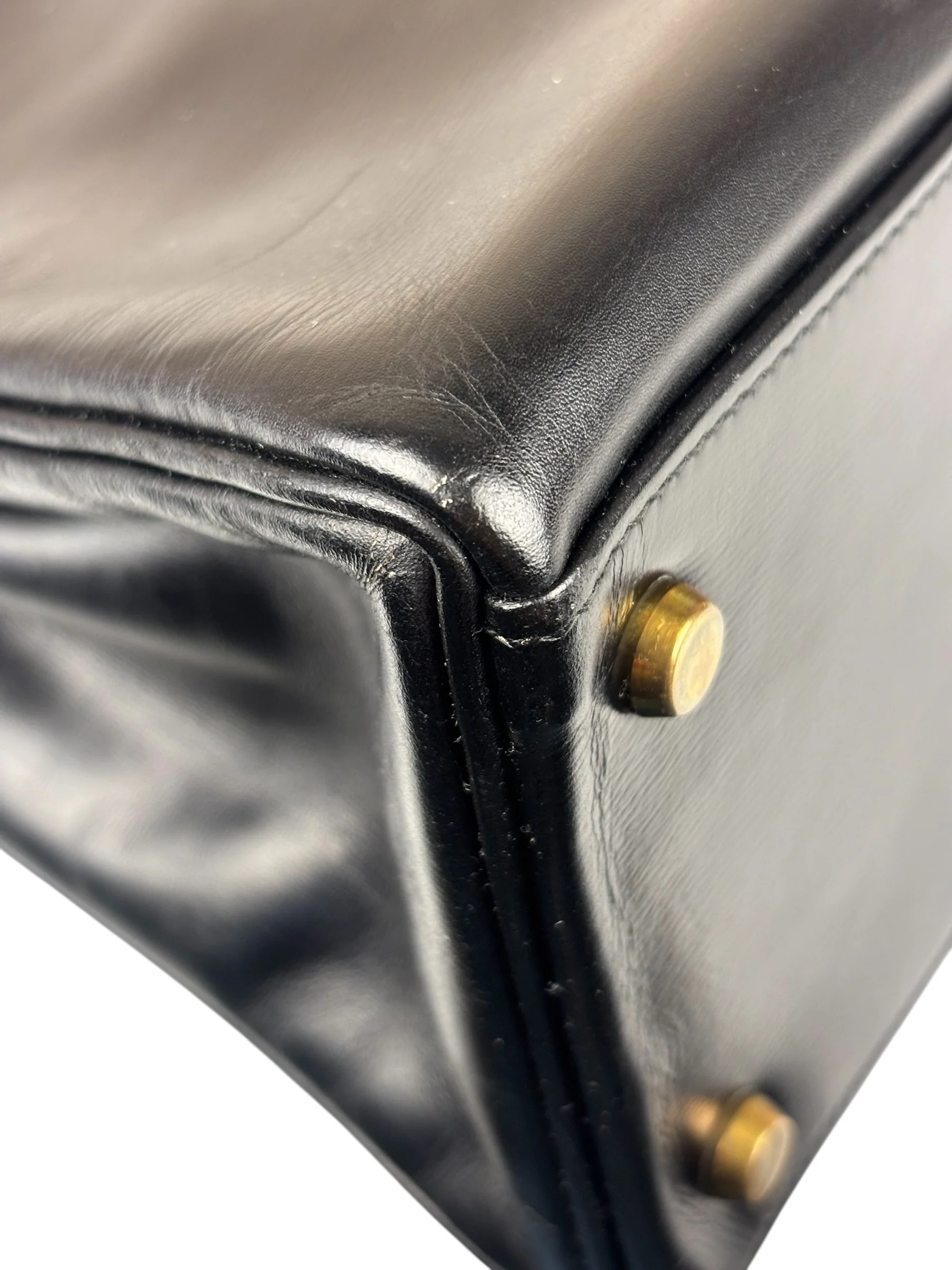 Hermes Black Box Leather Kelly 32 Handbag 1979 - Image 16