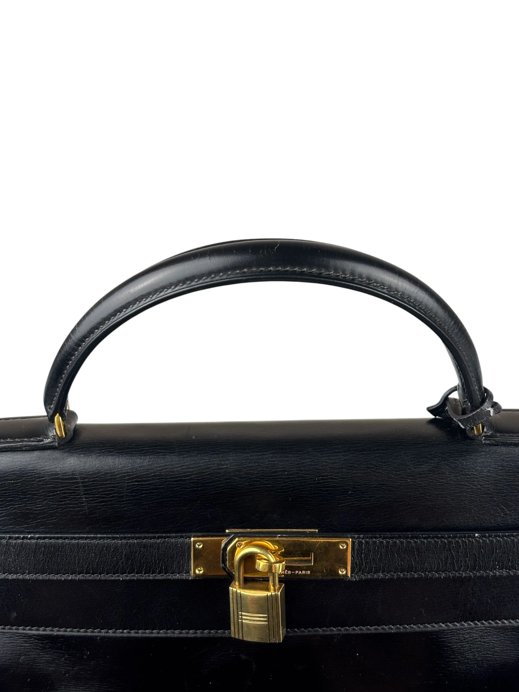Hermes Black Box Leather Kelly 32 Handbag 1979 - Image 22