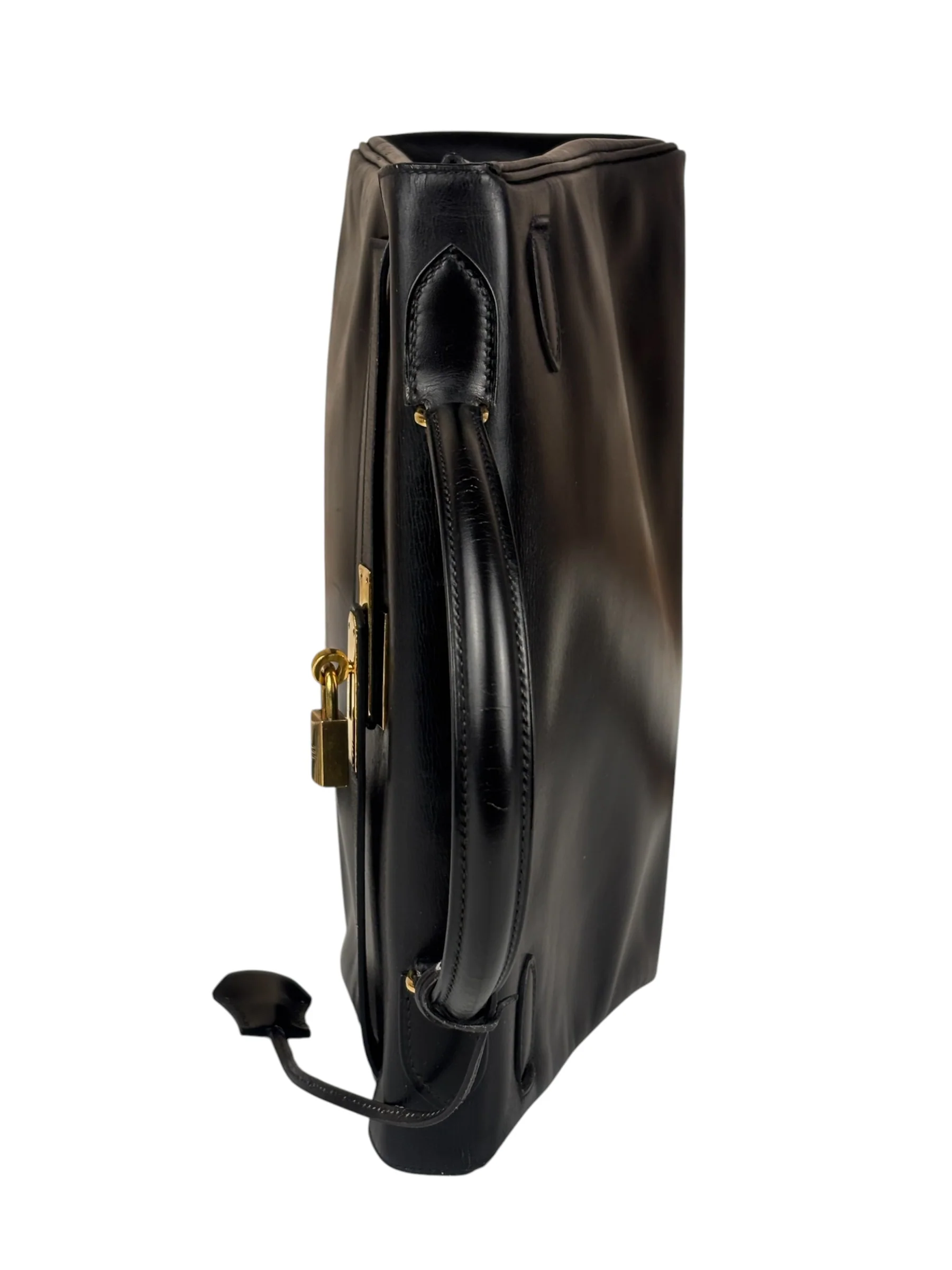 Hermes Black Box Leather Kelly 32 Handbag 1979 - Image 3