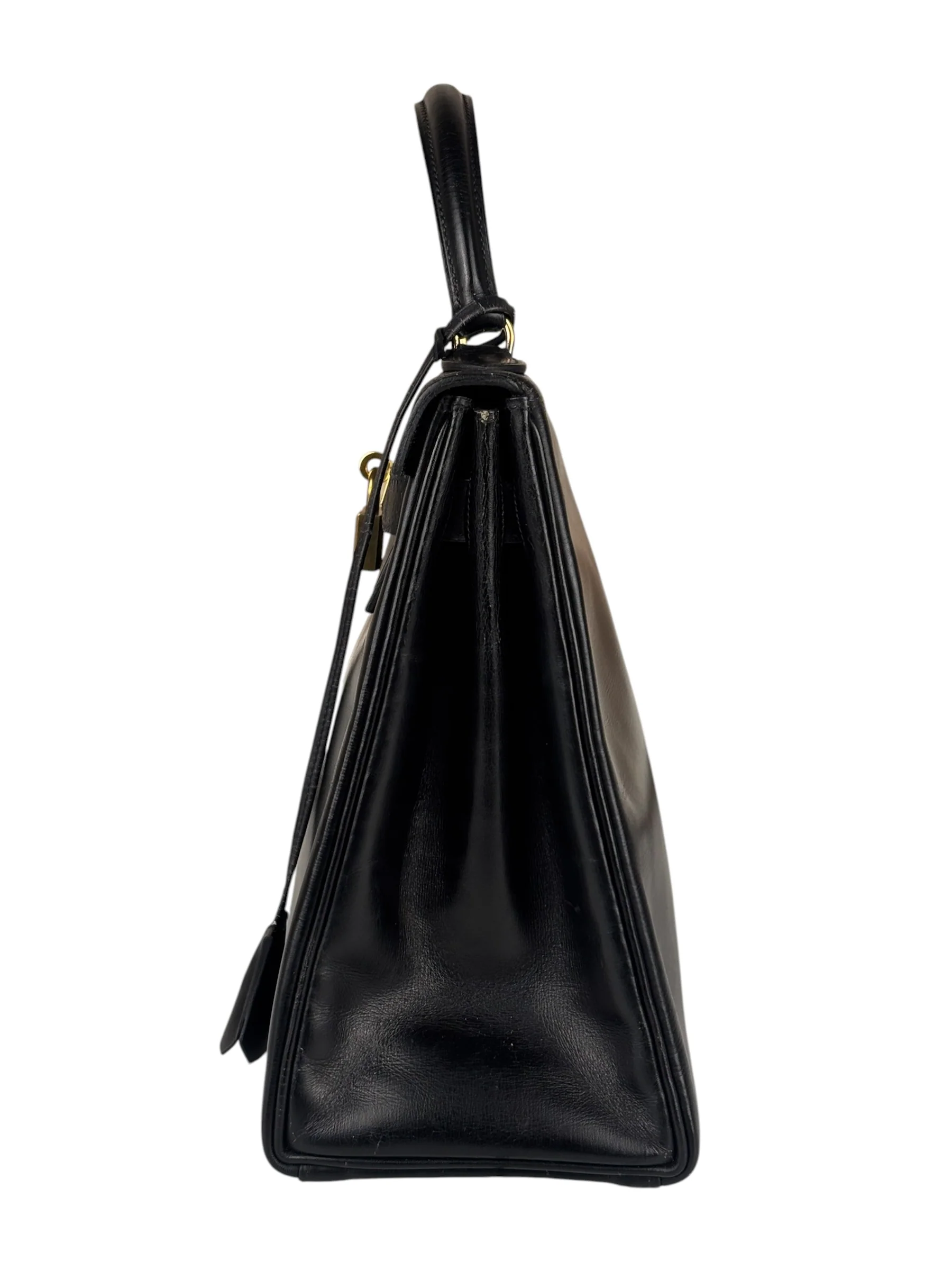 Hermes Black Box Leather Kelly 32 Handbag 1979 - Image 6