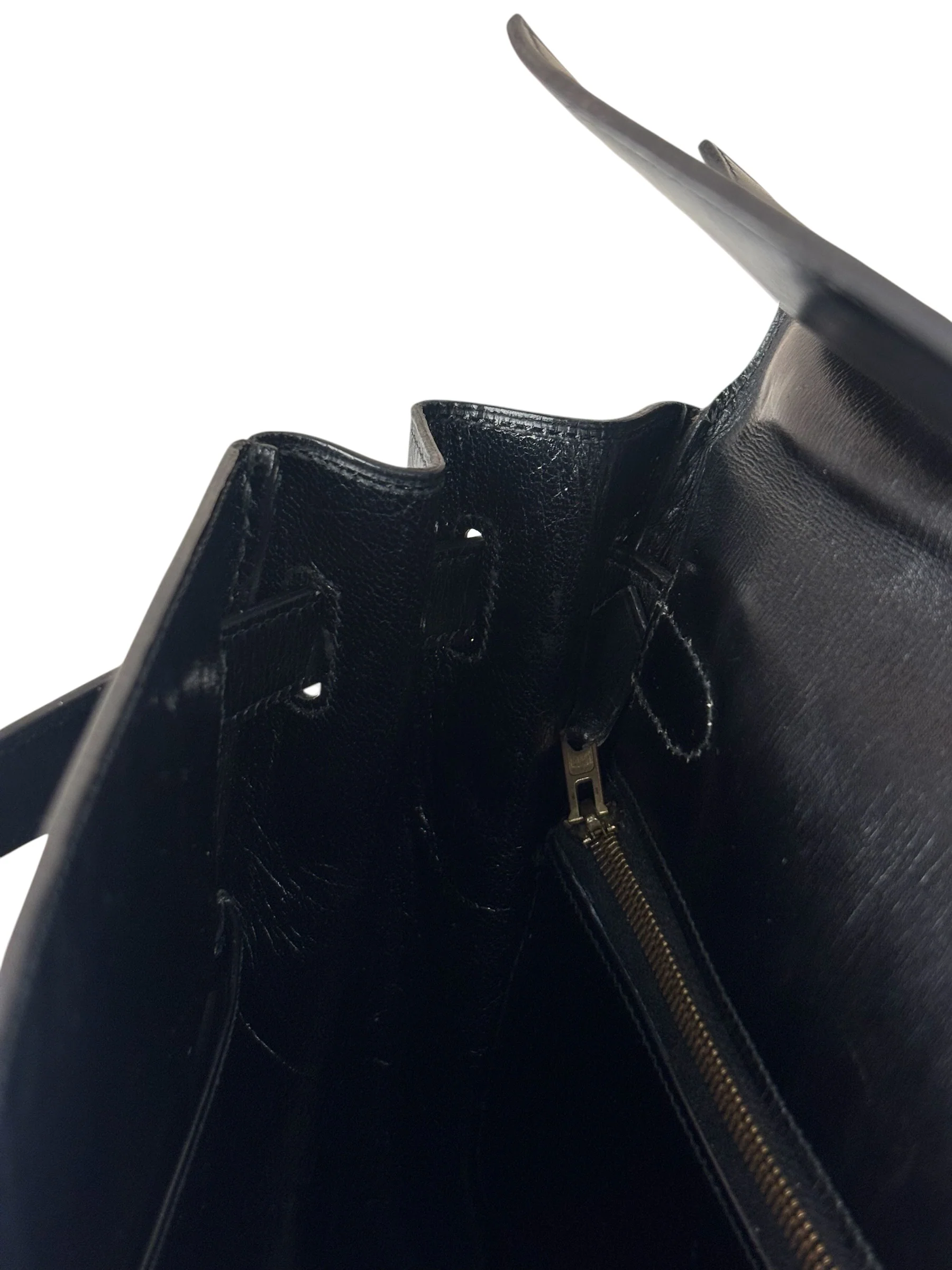 Hermes Black Box Leather Kelly 32 Handbag 1979 - Image 8