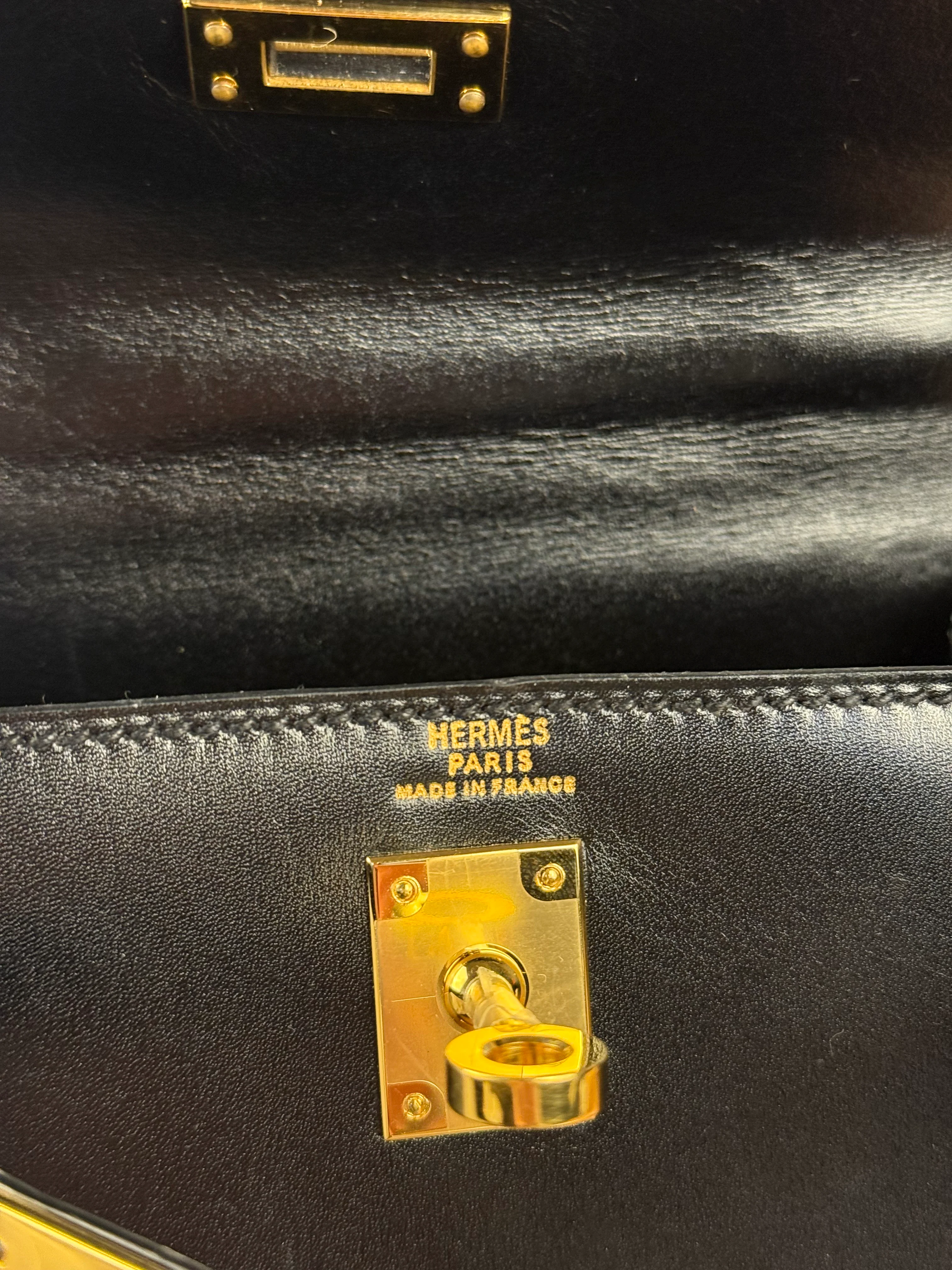 Hermes Black Mini Kelly 20 Box Calf 1991 - Image 41