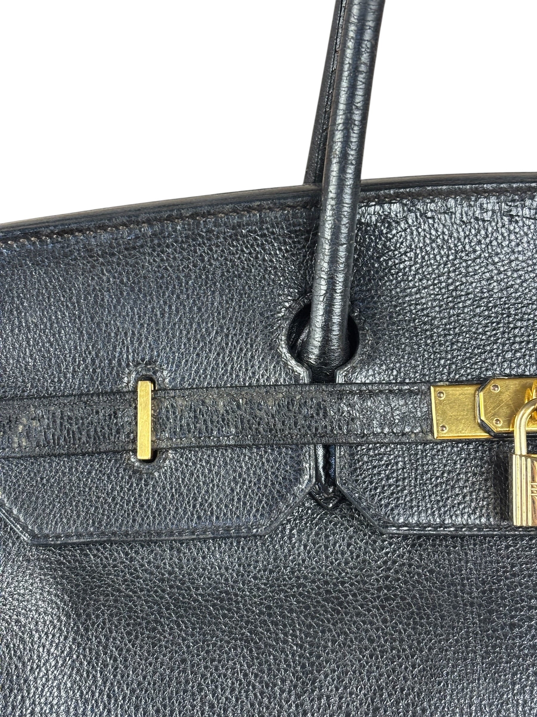 Hermes Black Togo Leather Birkin 40 Handbag Gold 1998 - Image 9