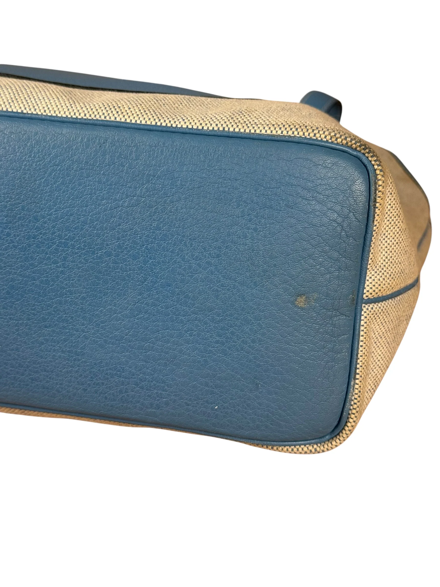 Hermès Blue Jardinier Canvas/Leather Shoulder Tote - Image 13