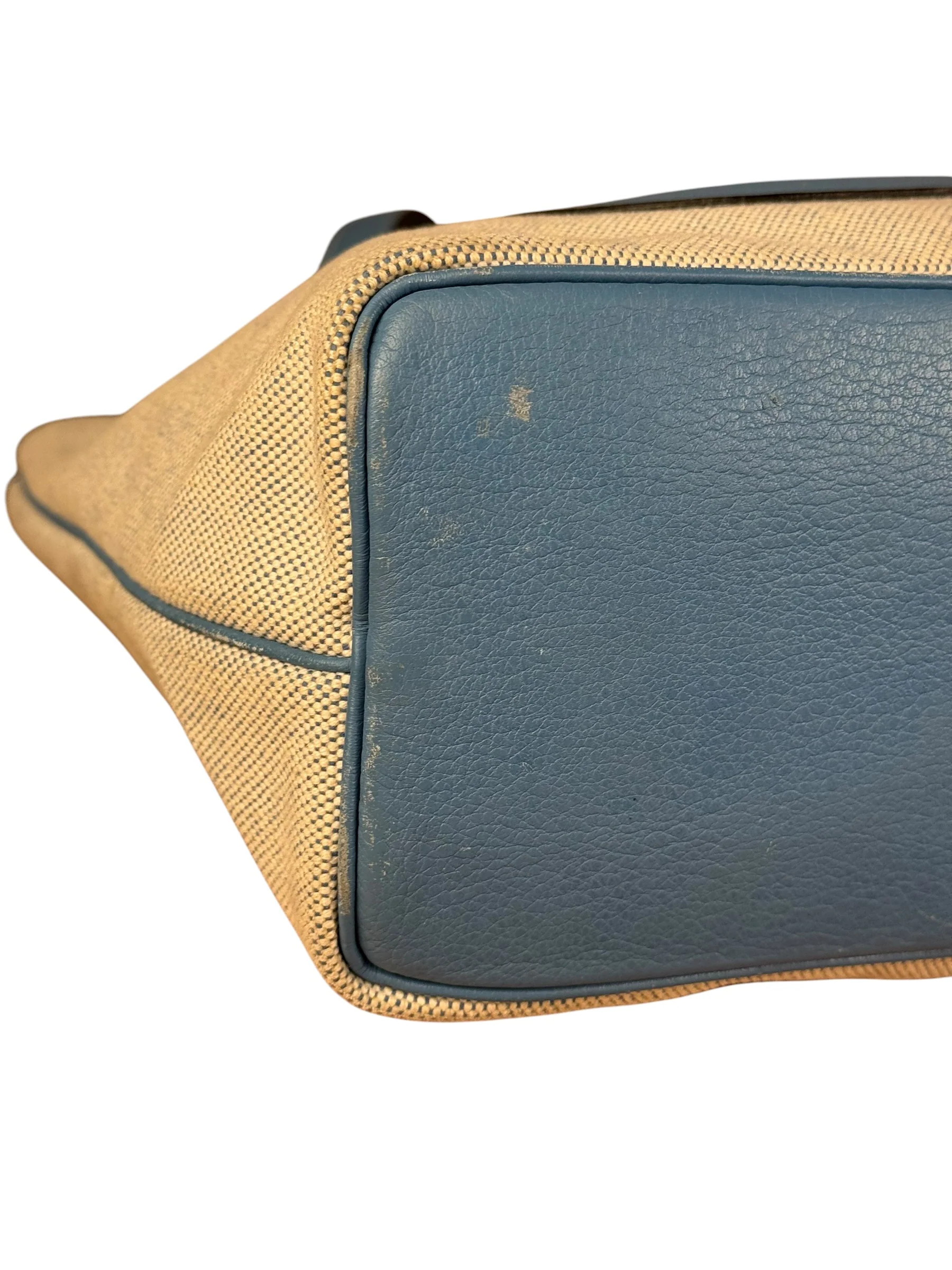 Hermès Blue Jardinier Canvas/Leather Shoulder Tote - Image 14