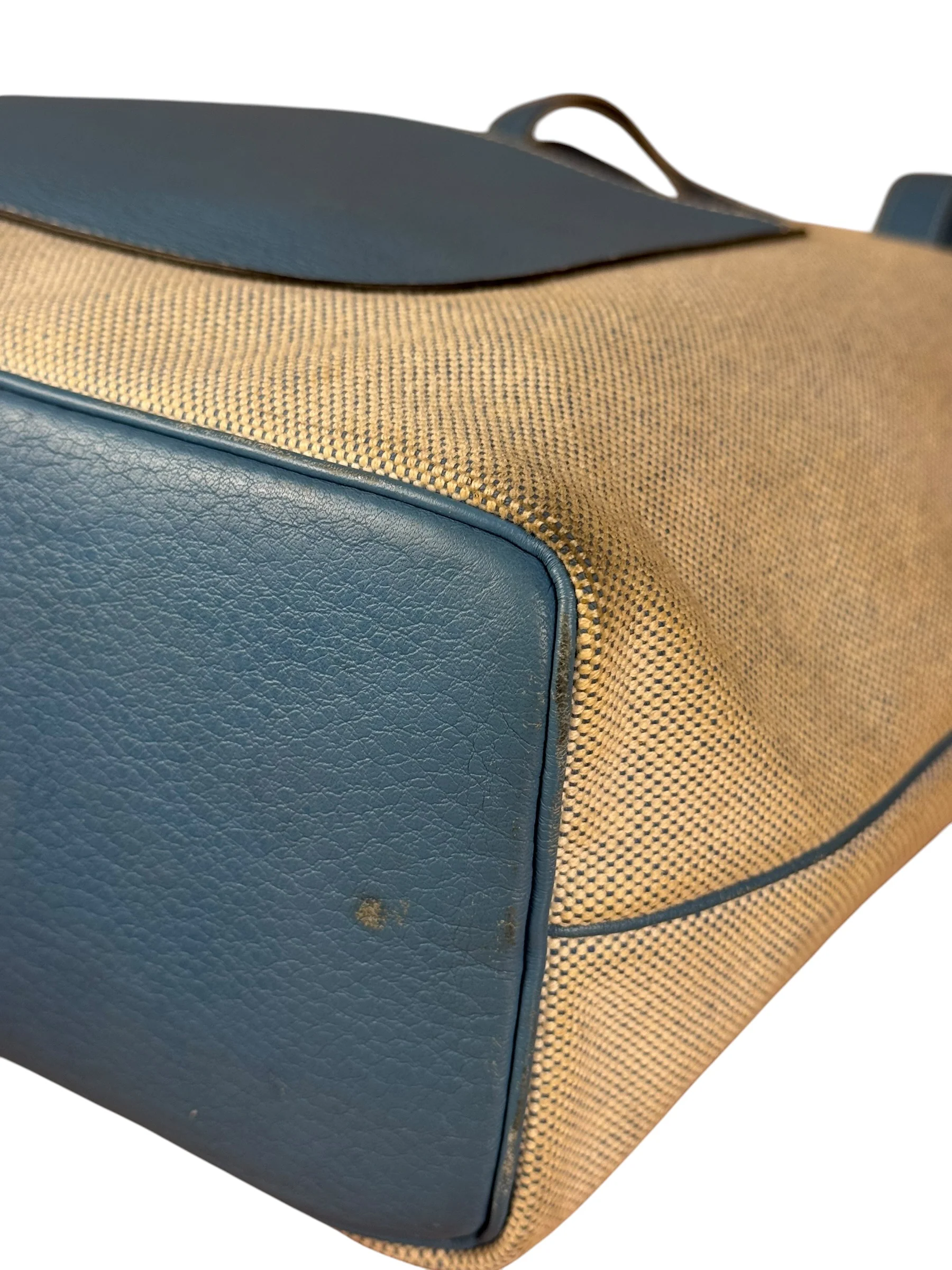 Hermès Blue Jardinier Canvas/Leather Shoulder Tote - Image 18