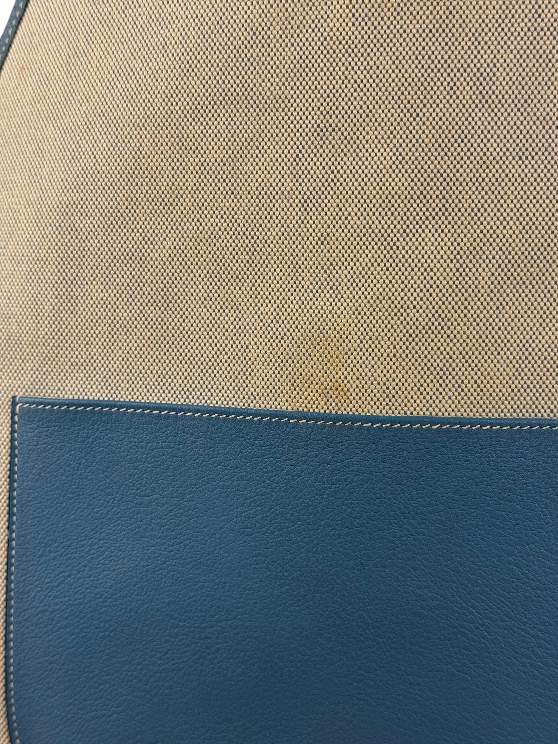Hermès Blue Jardinier Canvas/Leather Shoulder Tote - Image 3