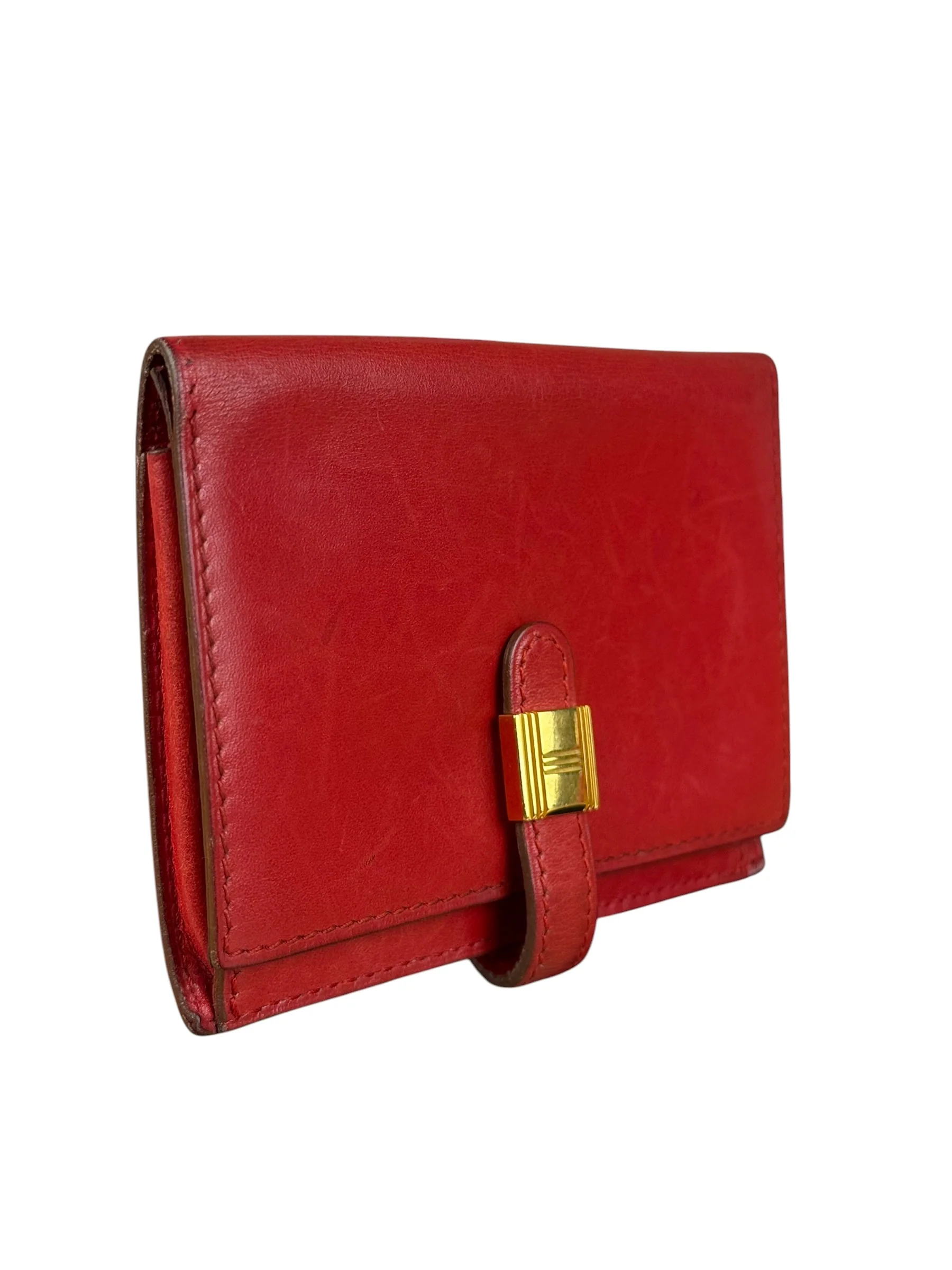 Hermes Red Leather Saumur Diane Boxcalf Cardholder - Image 6