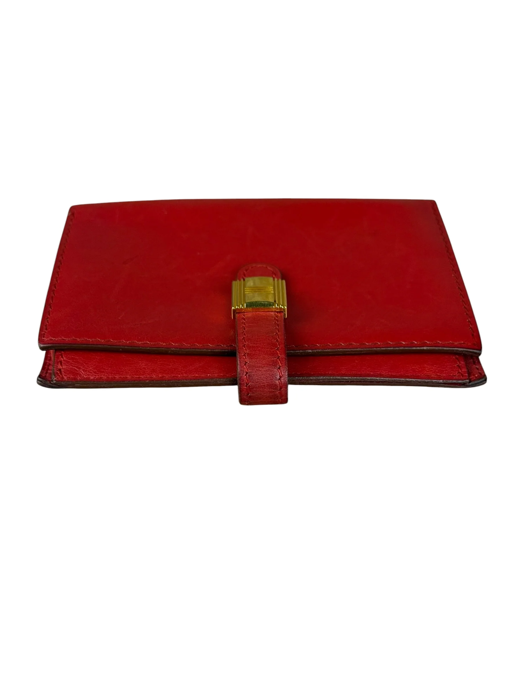 Hermes Red Leather Saumur Diane Boxcalf Cardholder - Image 8