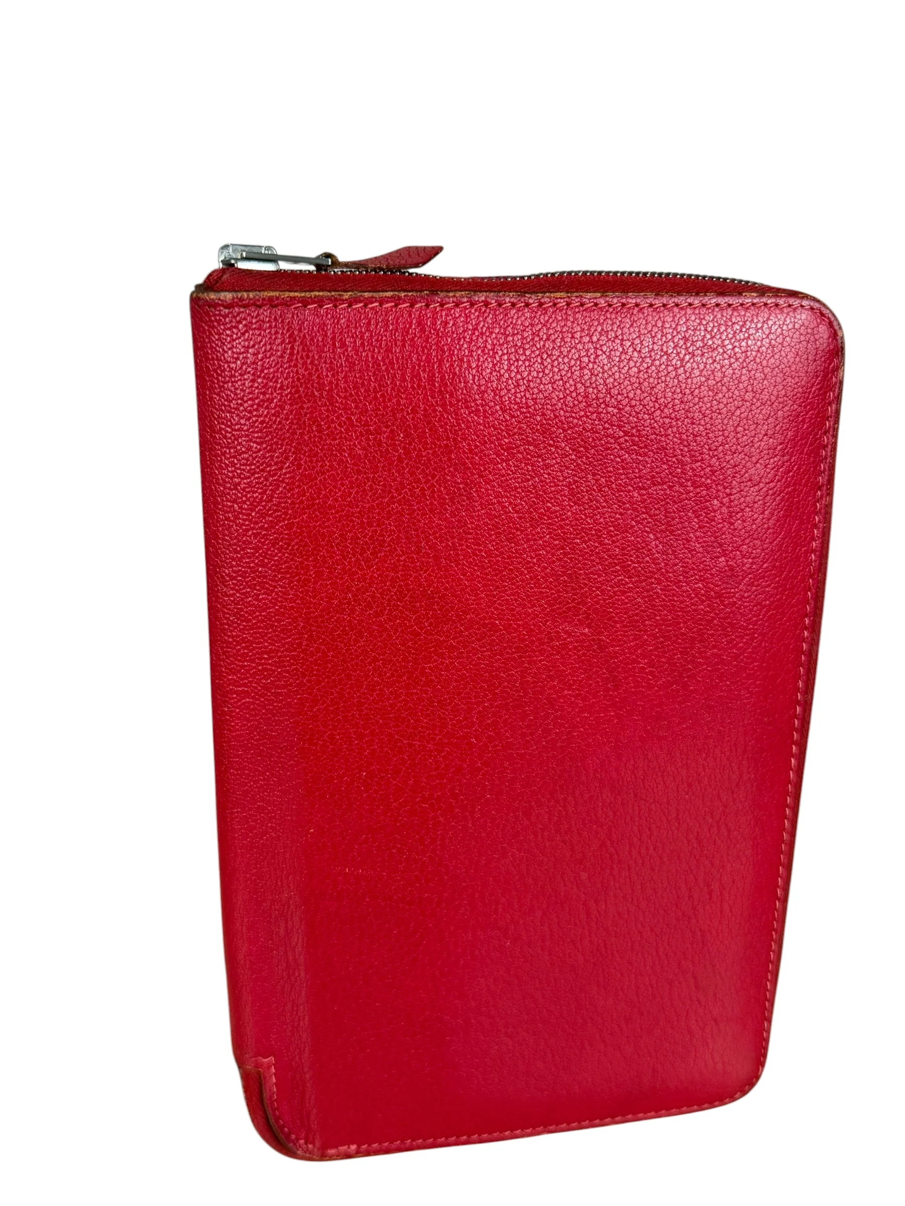 Hermes Rouge Epsom Leather Vintage Organizer Wallet - Image 3