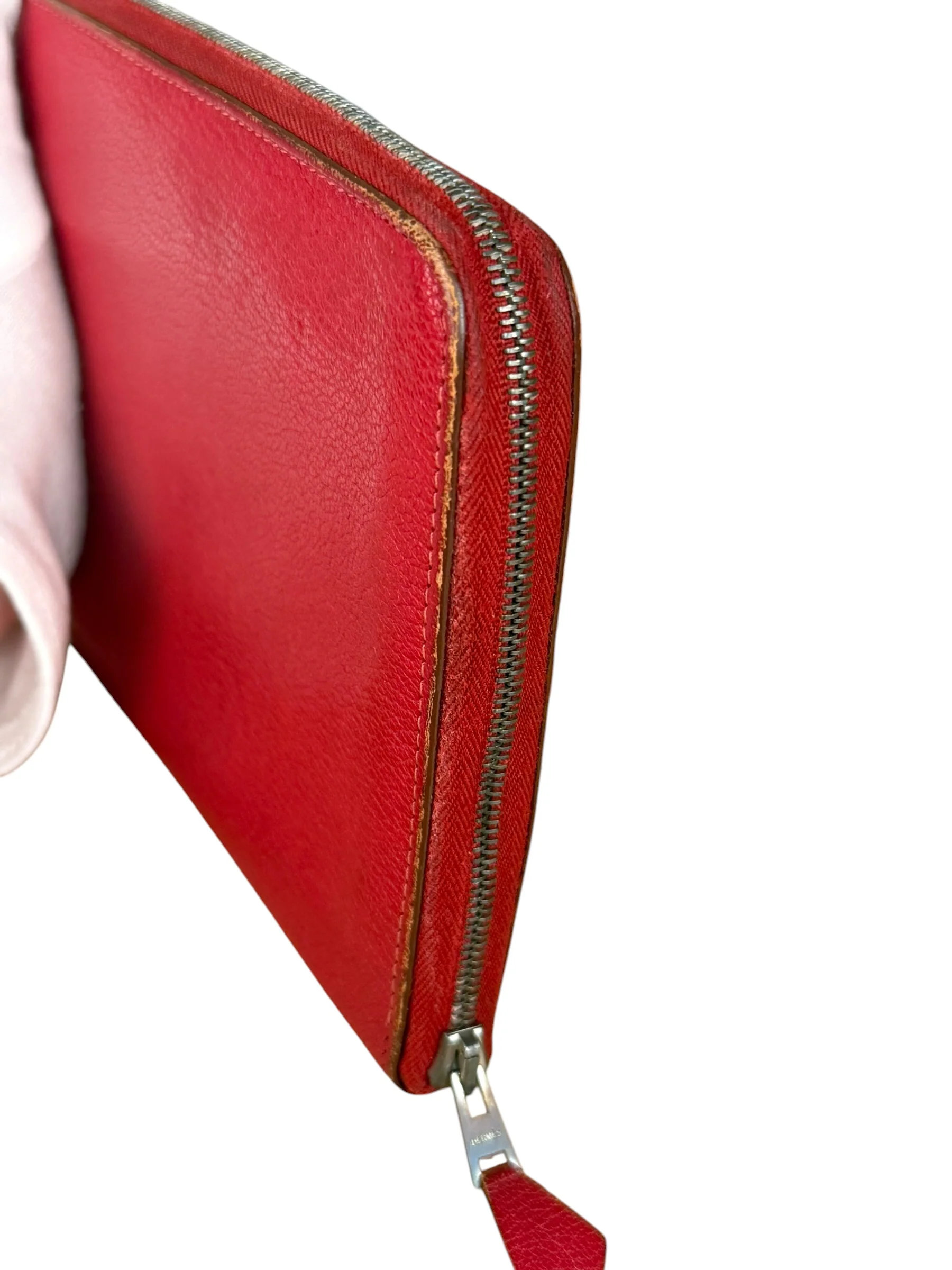 Hermes Rouge Epsom Leather Vintage Organizer Wallet - Image 9