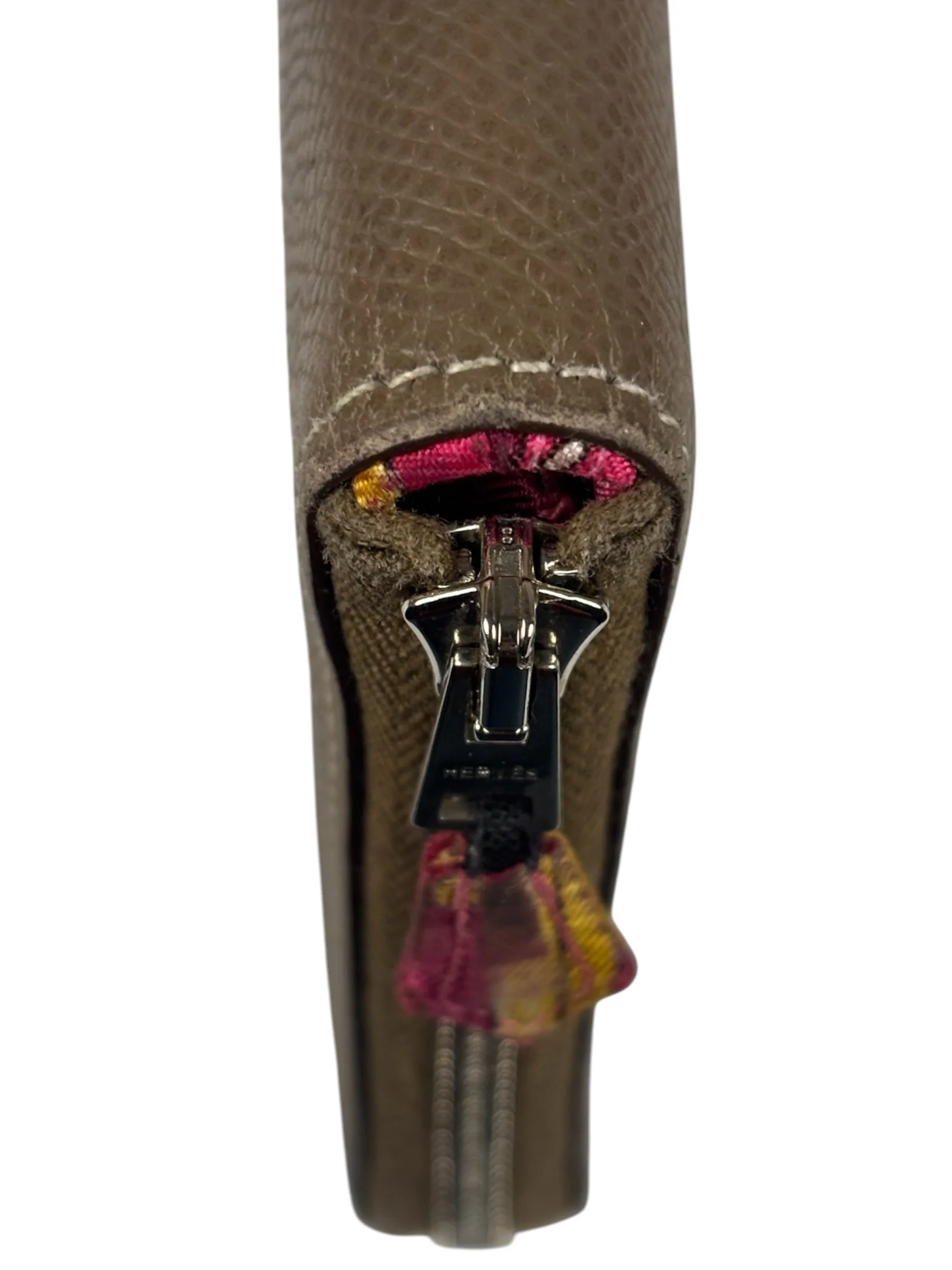 Hermes Taupe Epsom Leather Silk'In Long Wallet 2009 - Image 14
