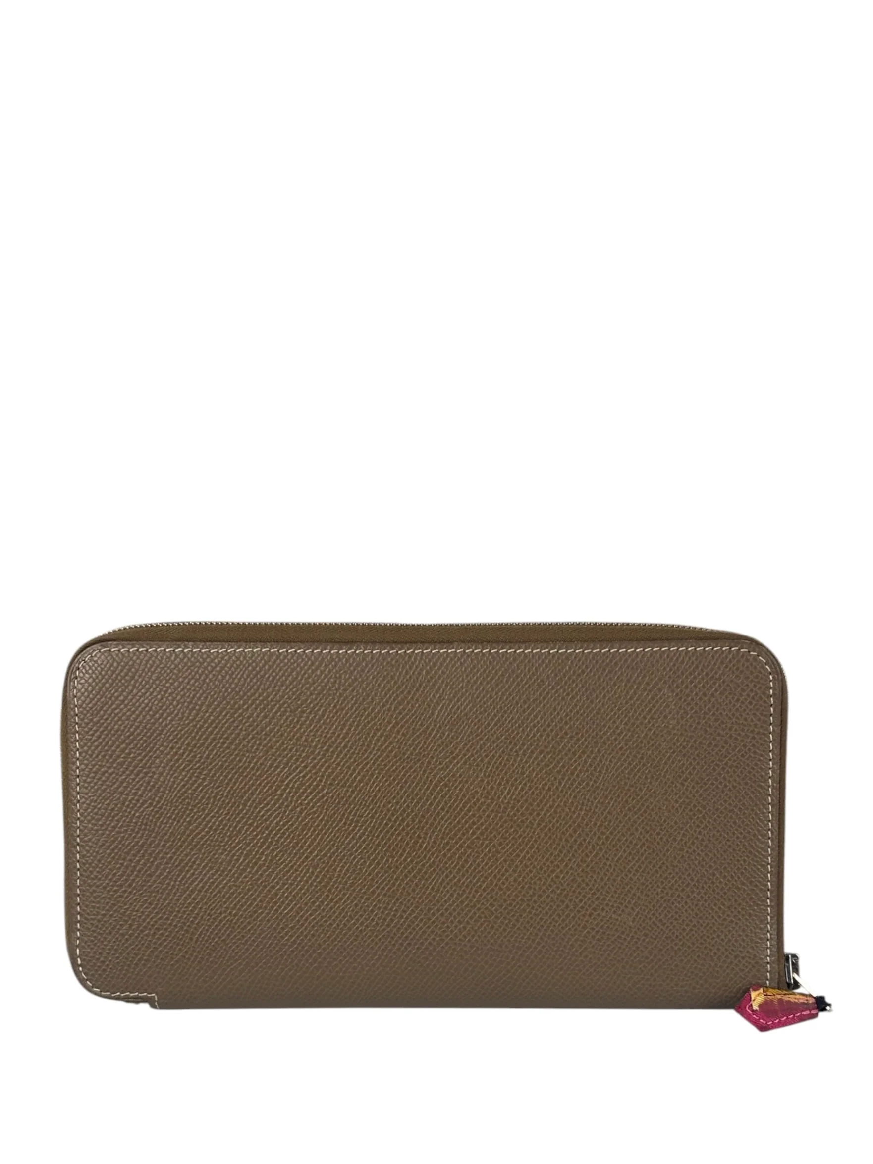 Hermes Taupe Epsom Leather Silk'In Long Wallet 2009 - Image 2