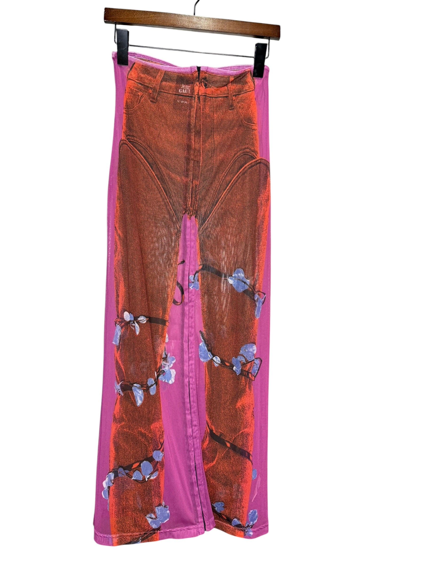 Jean Paul Gaultier x Y Project Printed Mesh Skirt - Image 2