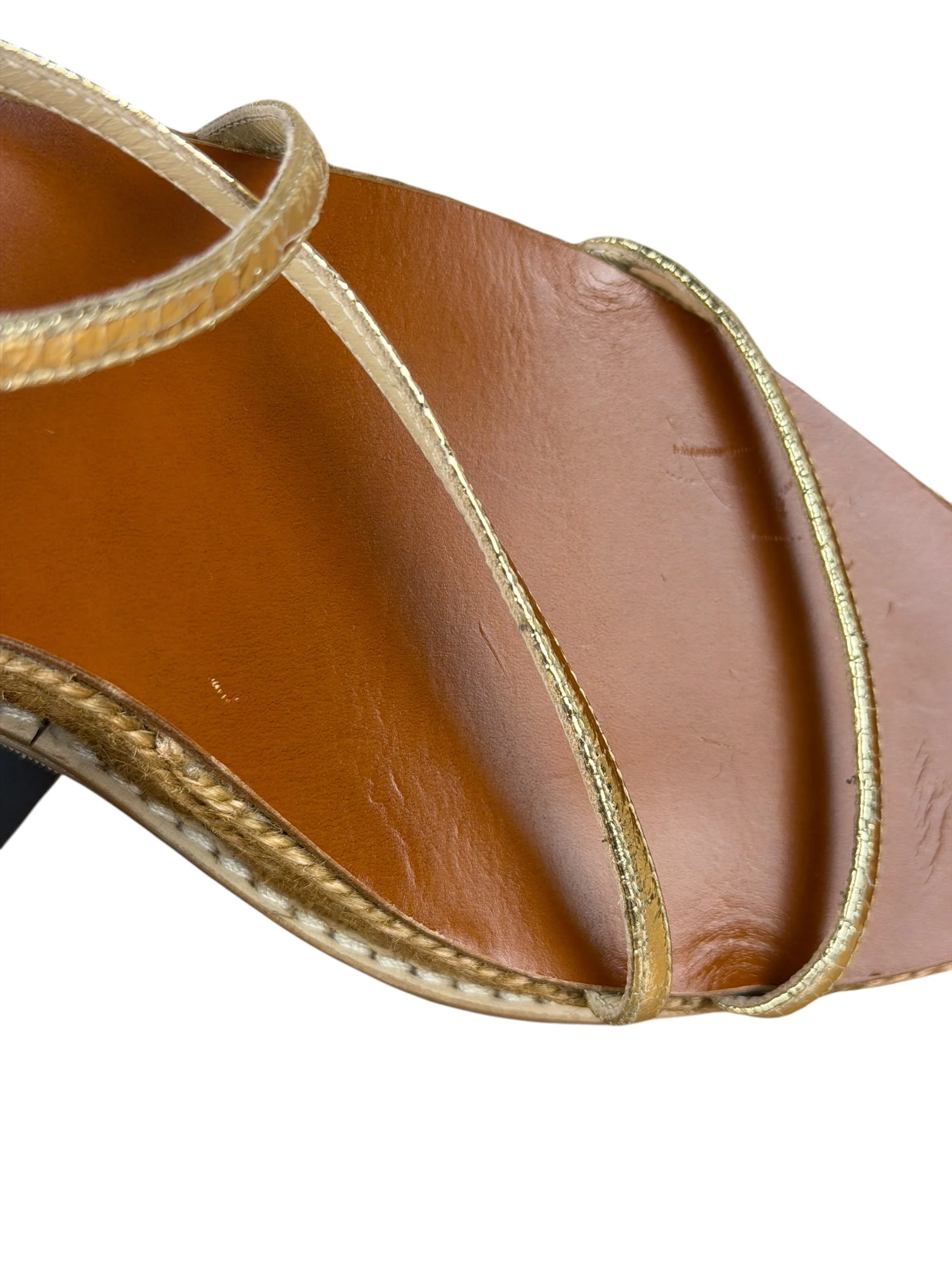 Jimmy Choo Brown Drive Metallic Wedge Espadrille Sandals - Image 10