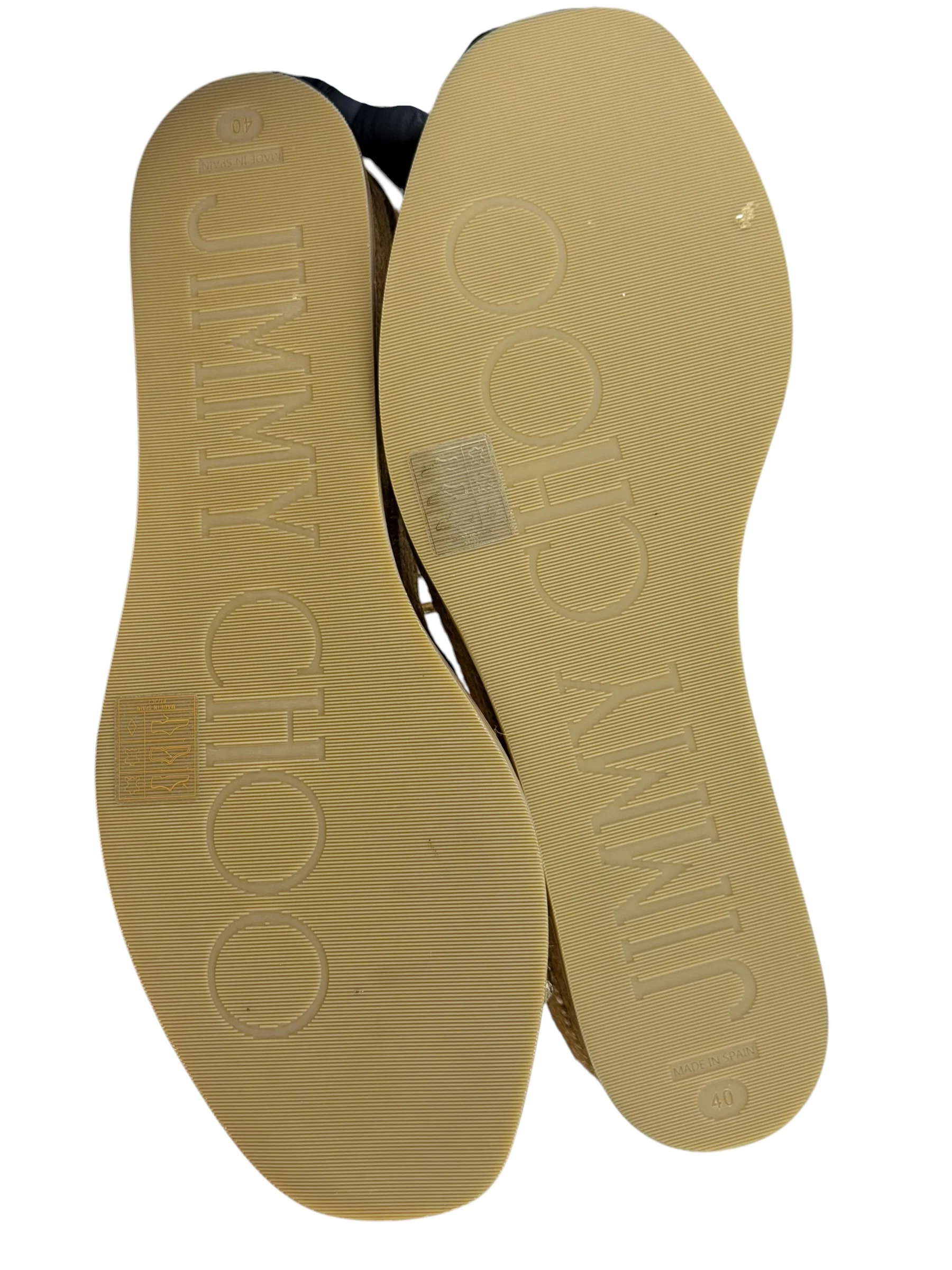 Jimmy Choo Brown Drive Metallic Wedge Espadrille Sandals - Image 8