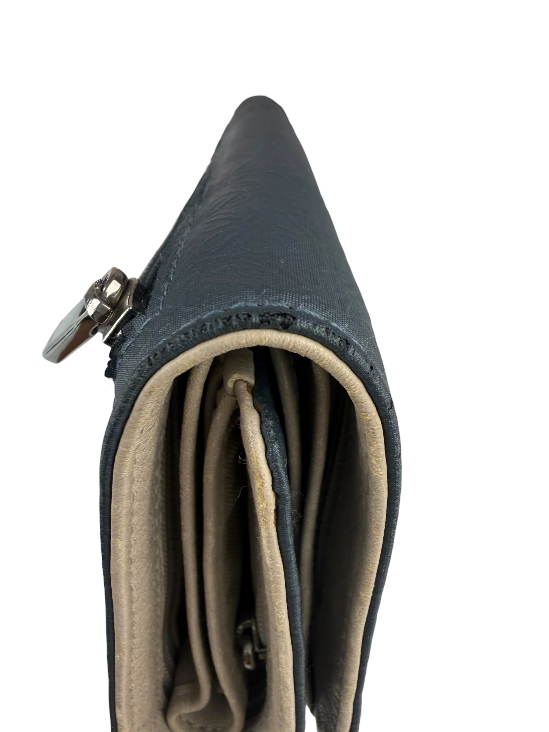 Loewe Muted Slate Blue Leather Monogram Debossed Anagram Wallet - Image 5