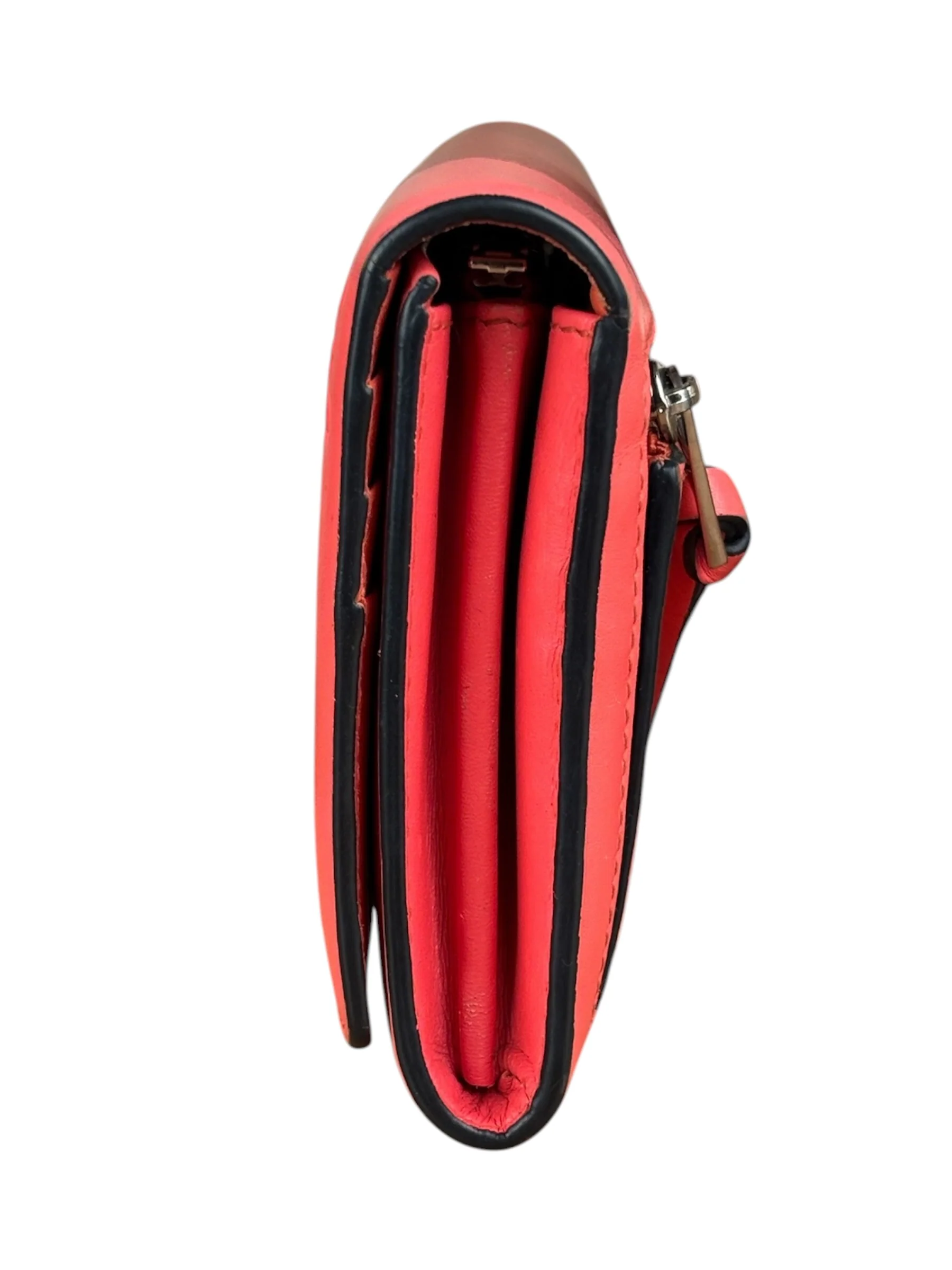 Loewe Red/Pink Leather Trifold Long Wallet - Image 2