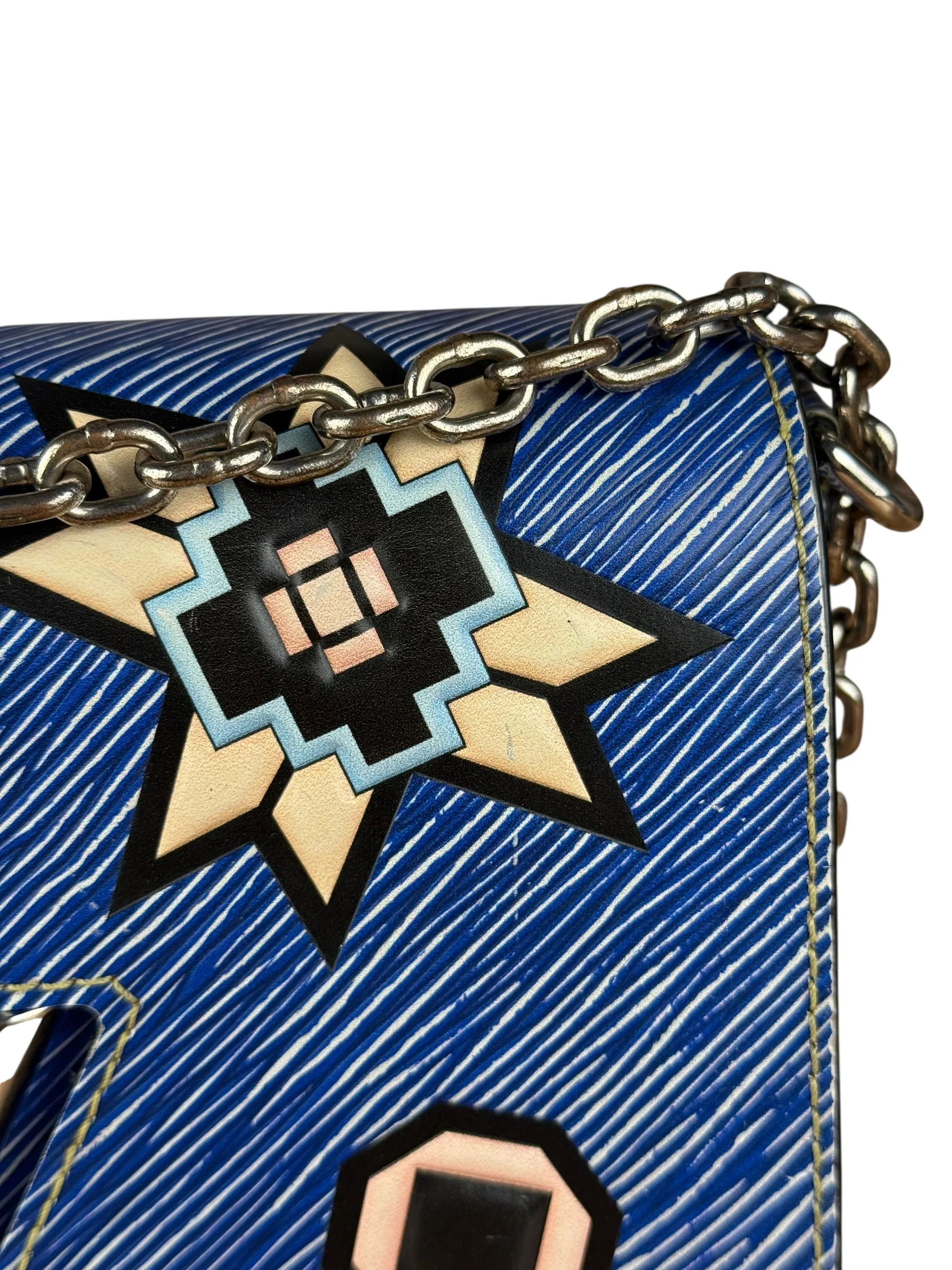 Louis Vuitton Blue Aztec Epi Leather Twist MM Bag - Image 6