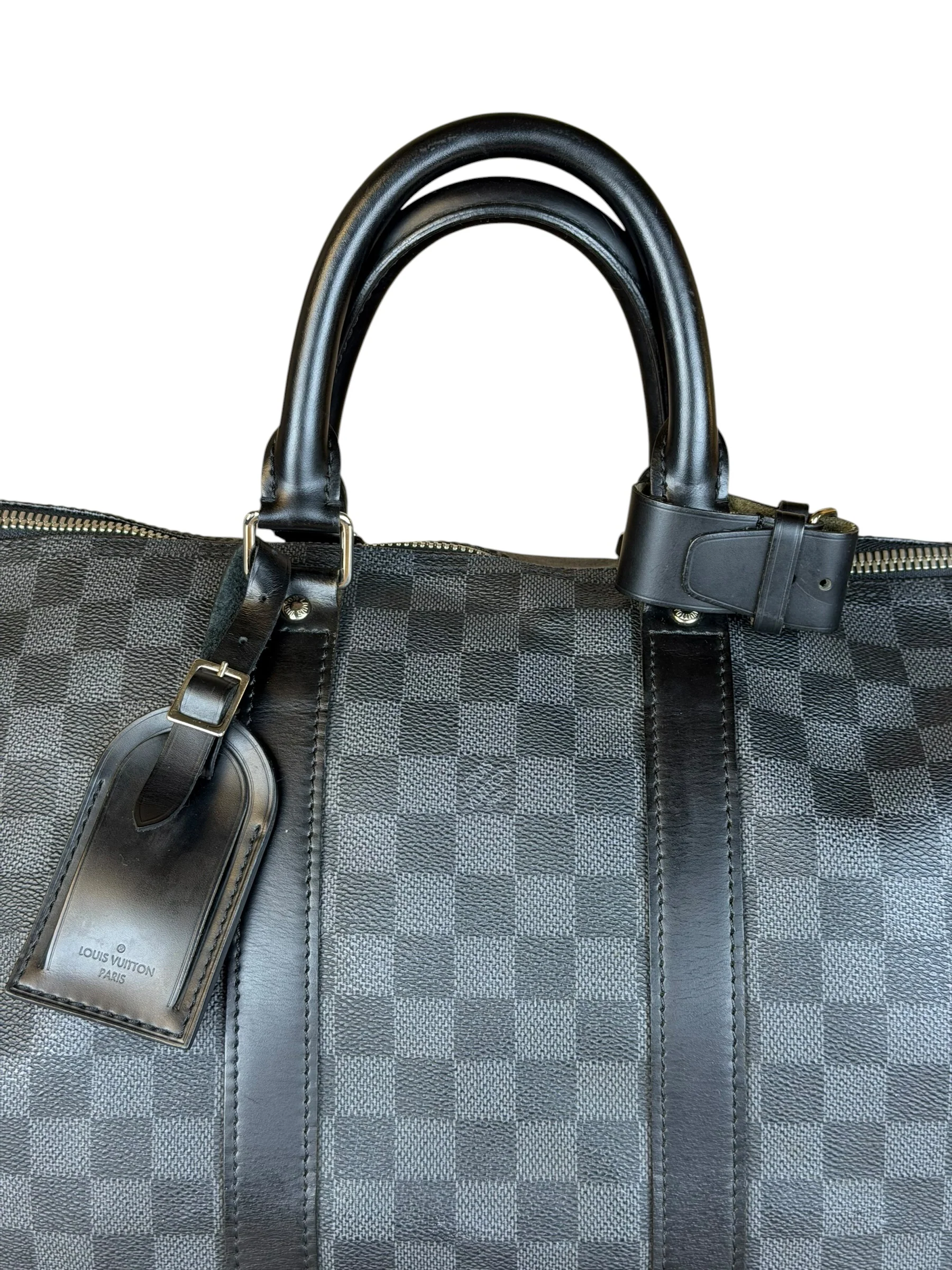 Louis Vuitton Canvas Damier Graphite Keepall Bandouliere Hand Bag - Image 4