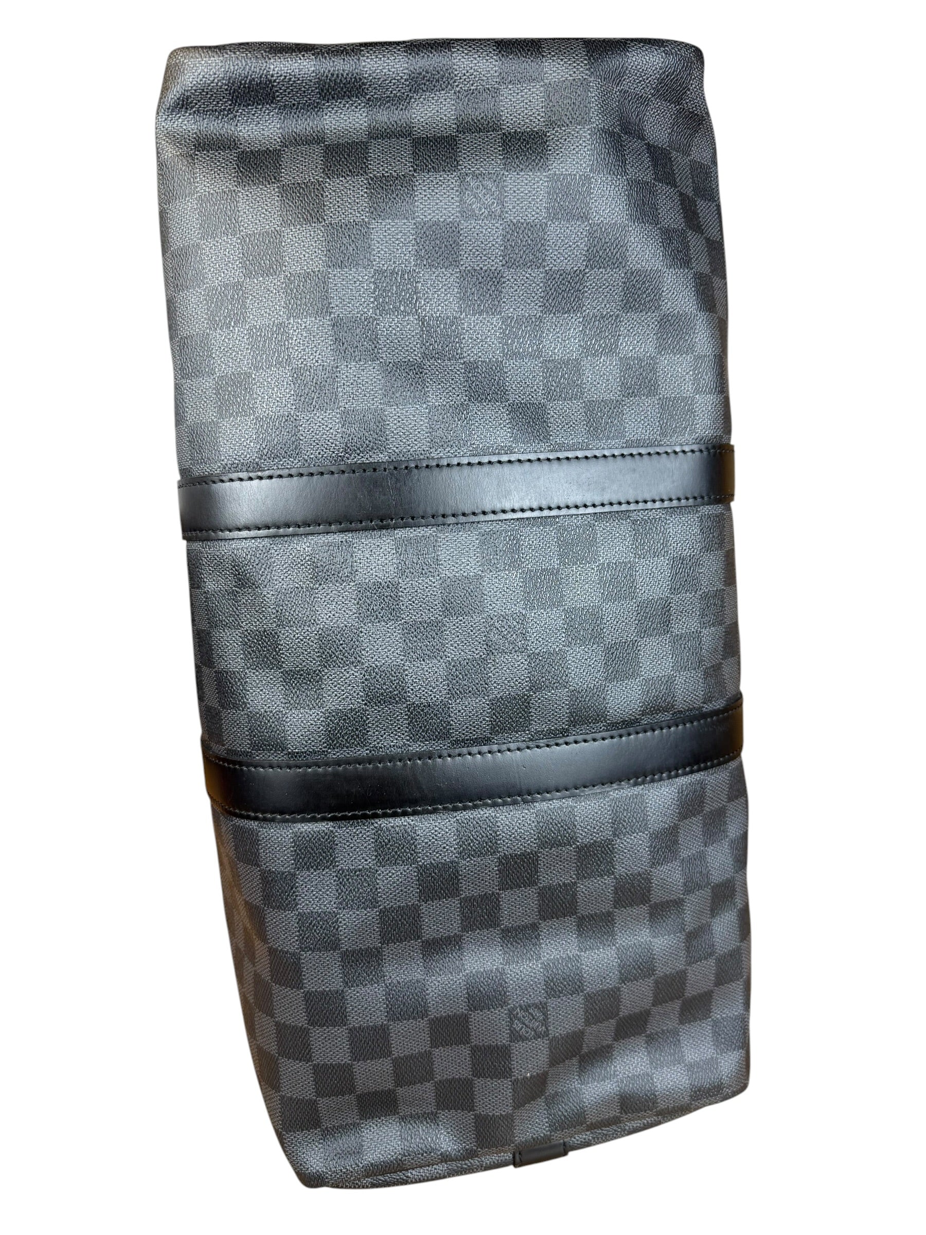 Louis Vuitton Canvas Damier Graphite Keepall Bandouliere Hand Bag - Image 9