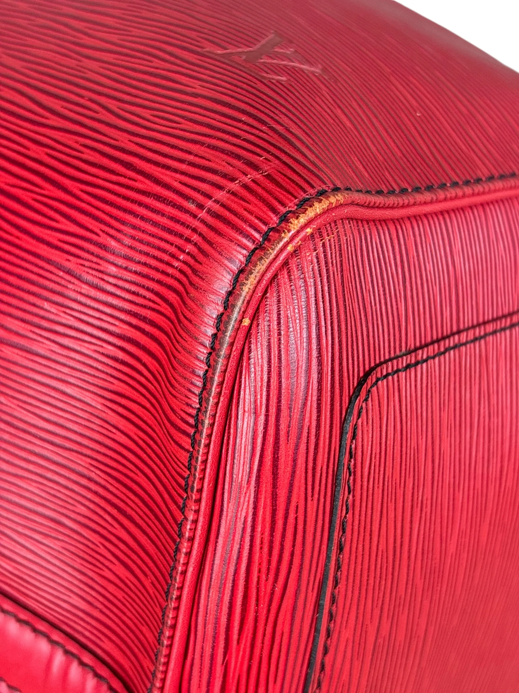 Louis Vuitton Red Epi Keepall Duffel Hand Bag - Image 14