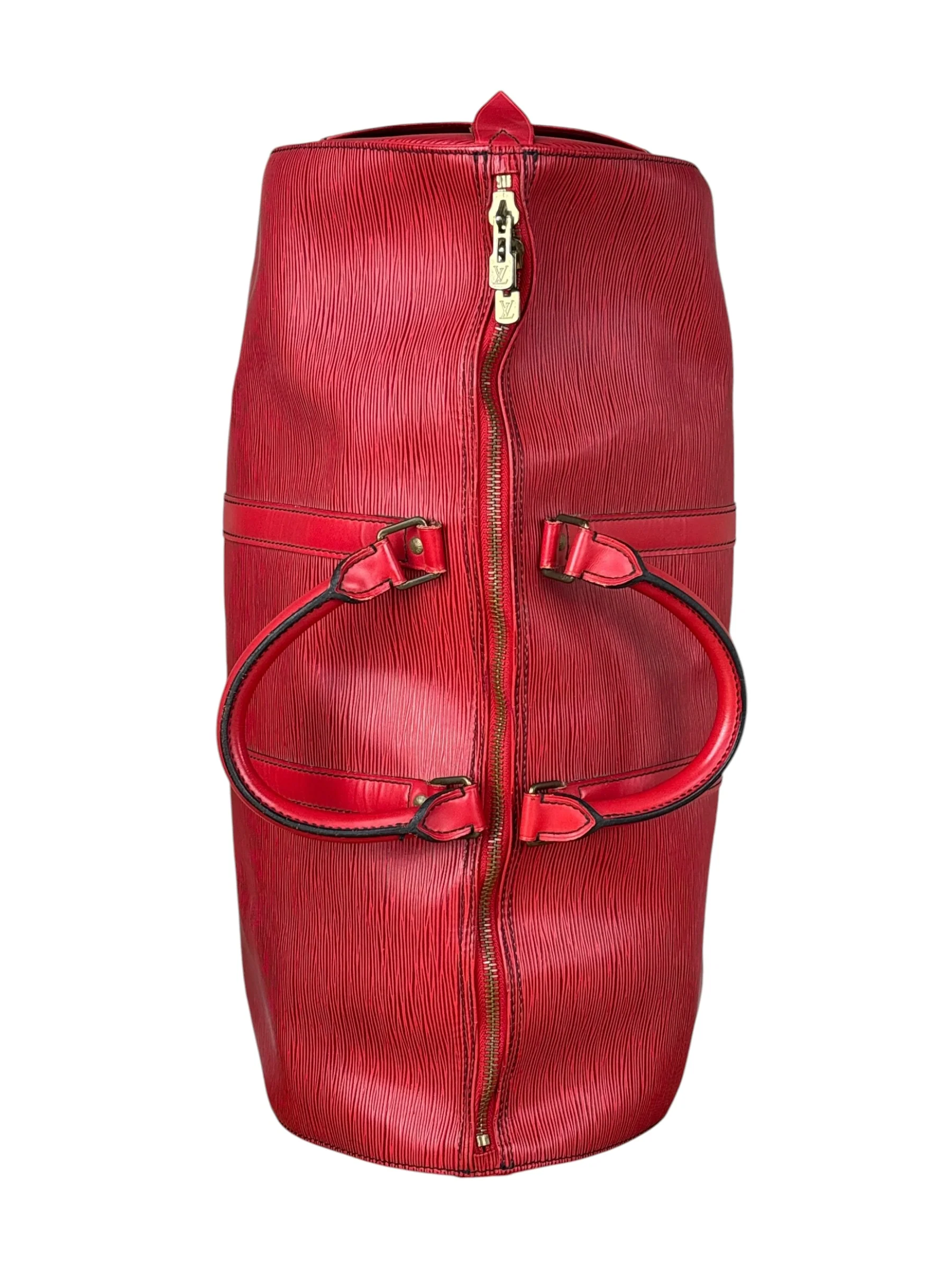 Louis Vuitton Red Epi Keepall Duffel Hand Bag - Image 18