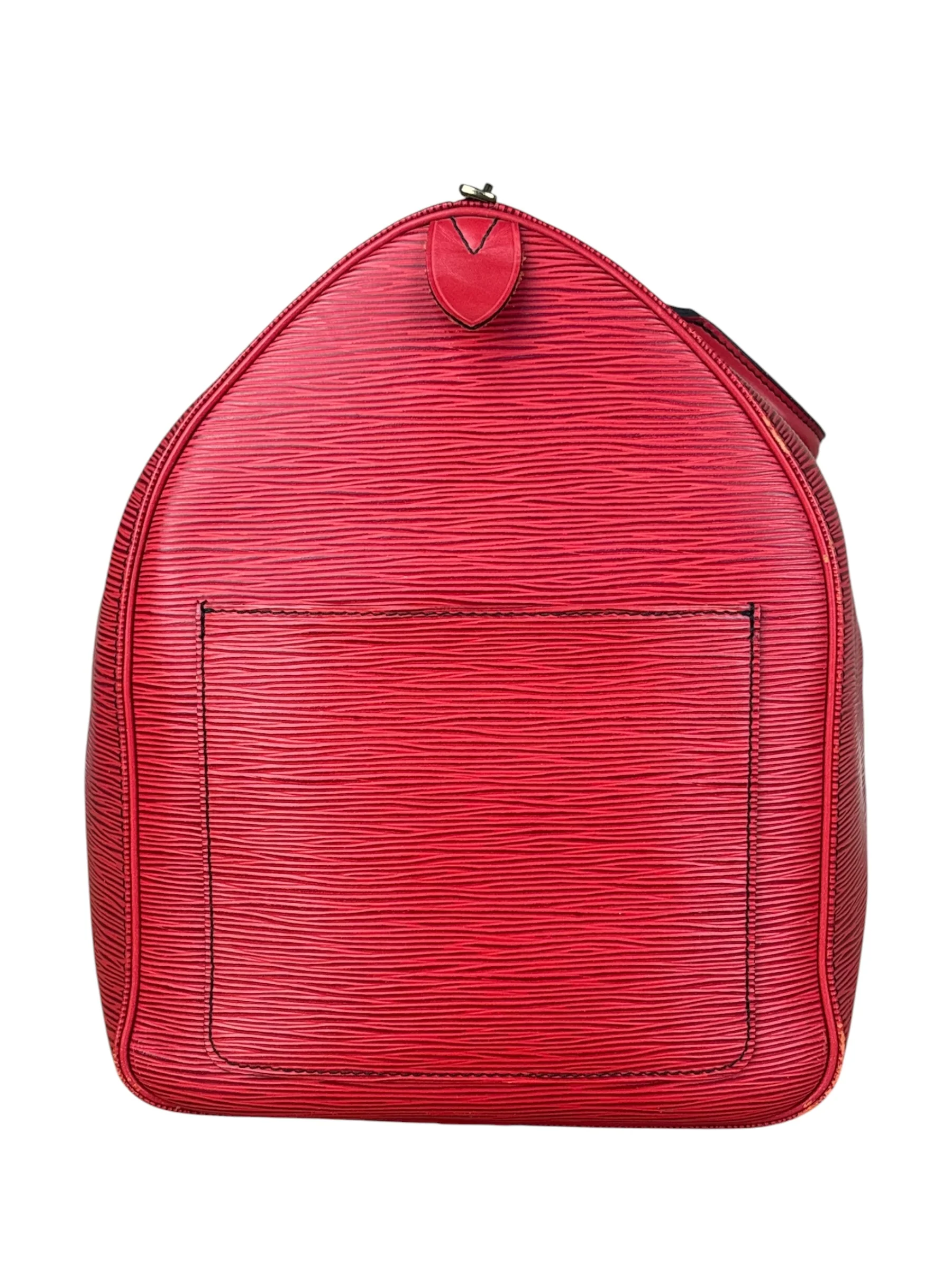 Louis Vuitton Red Epi Keepall Duffel Hand Bag - Image 6