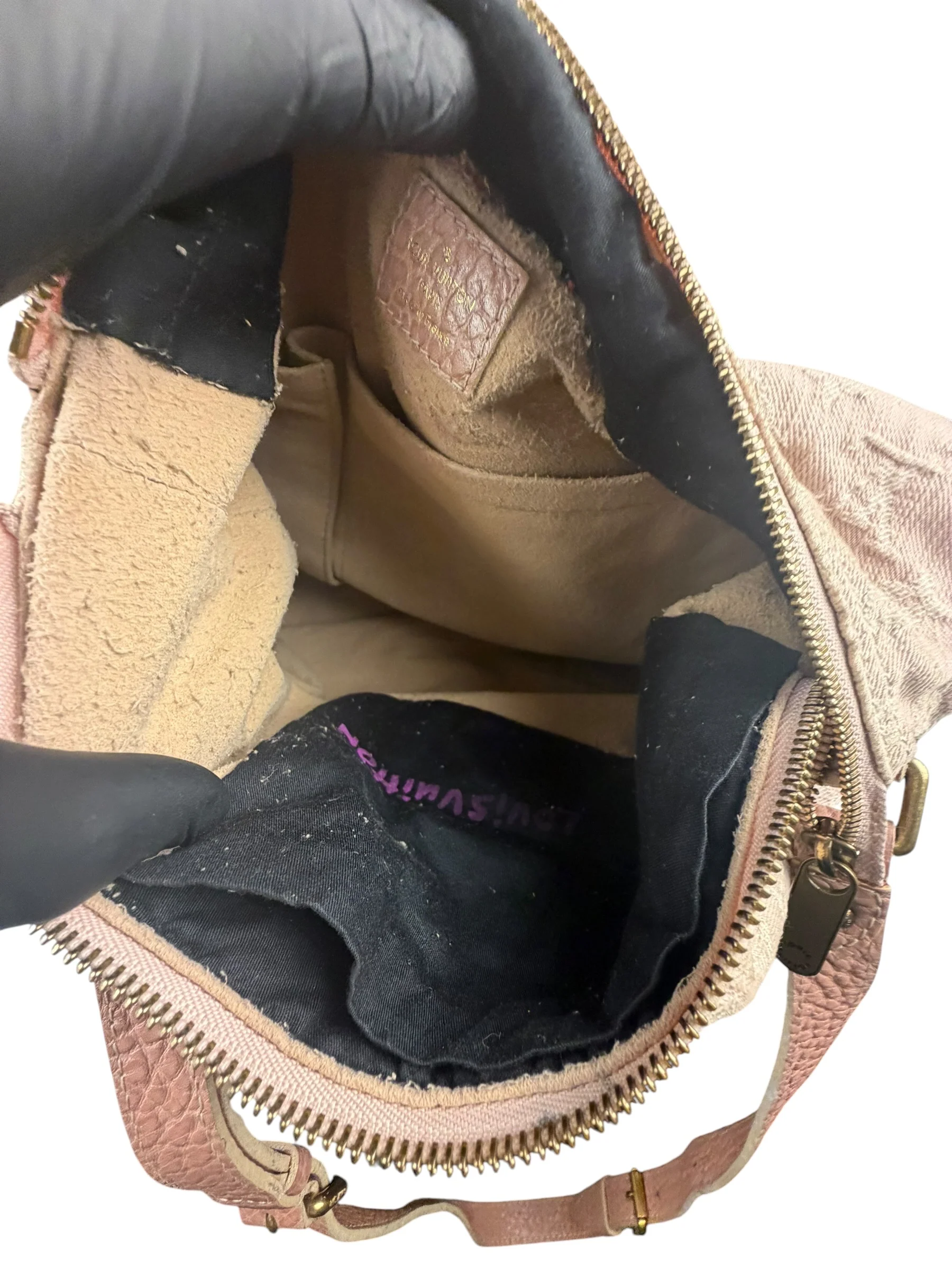 Louis Vuitton Vintage Rose Pink Monogram Denim Slightly Hobo Bag - Image 20