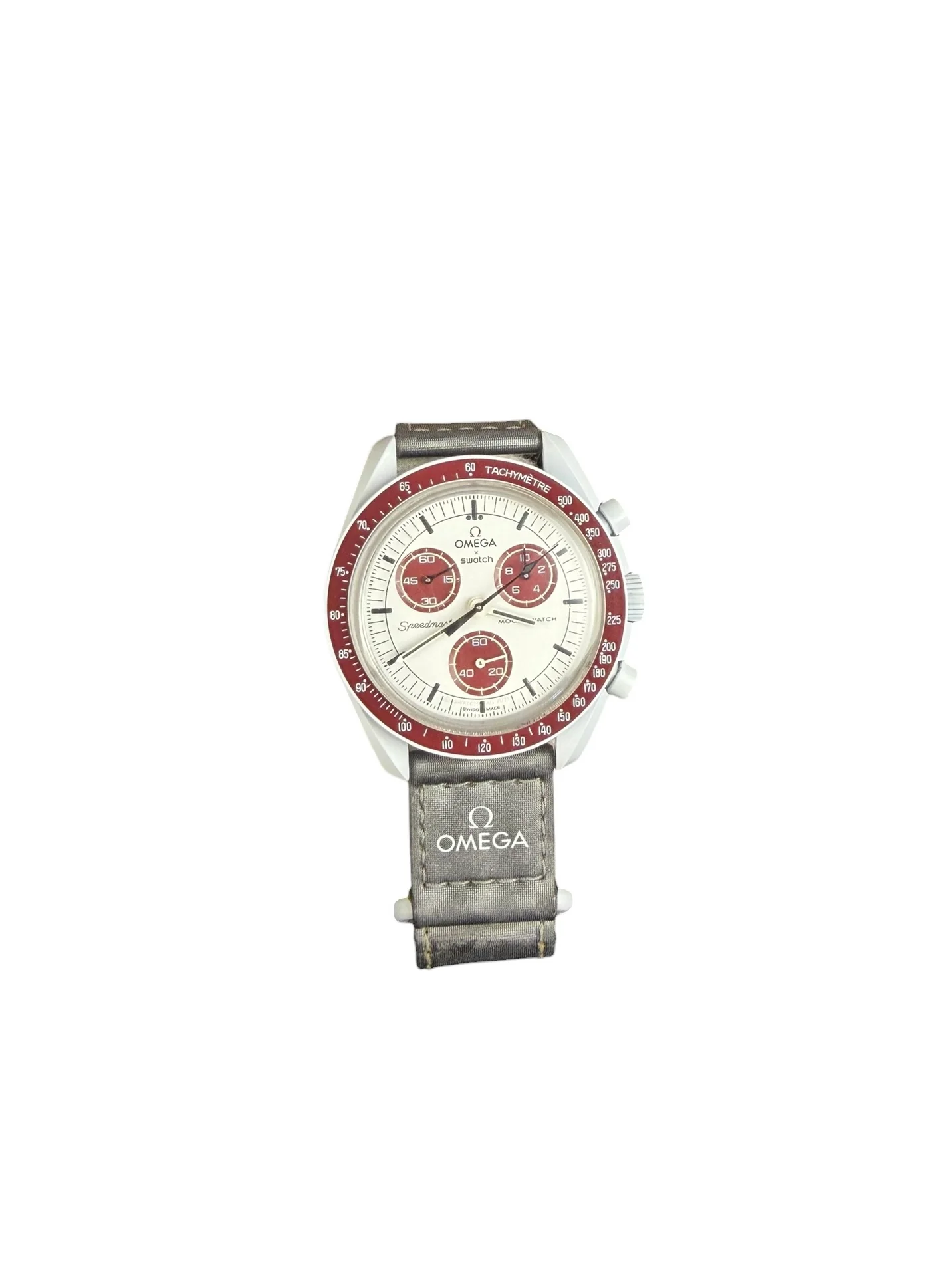 Omega Speedmaster MoonSwatch Grey/Burgundy - Image 2
