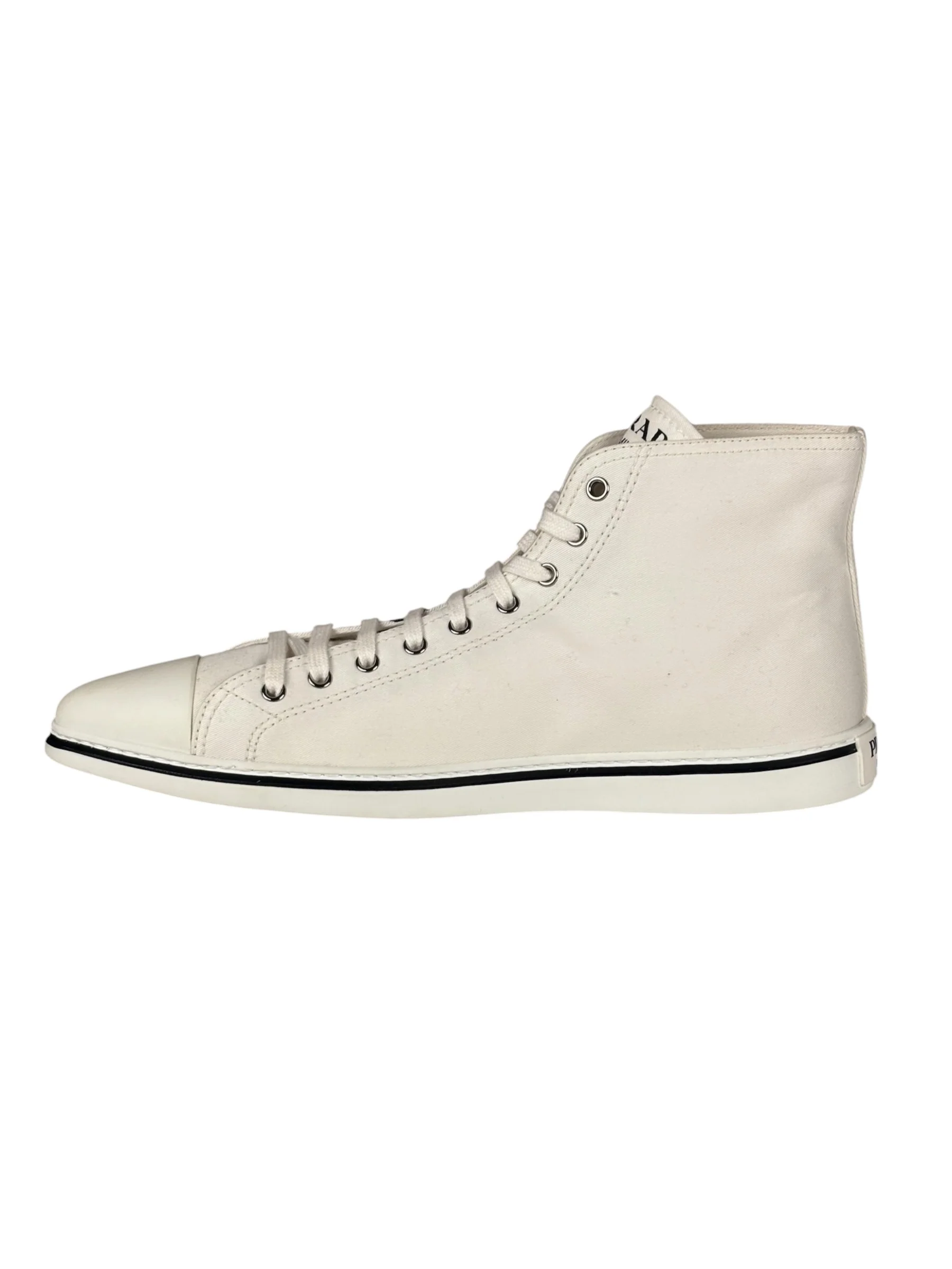Prada Canvas Olka Dot High Top Point Sneakers - Image 10