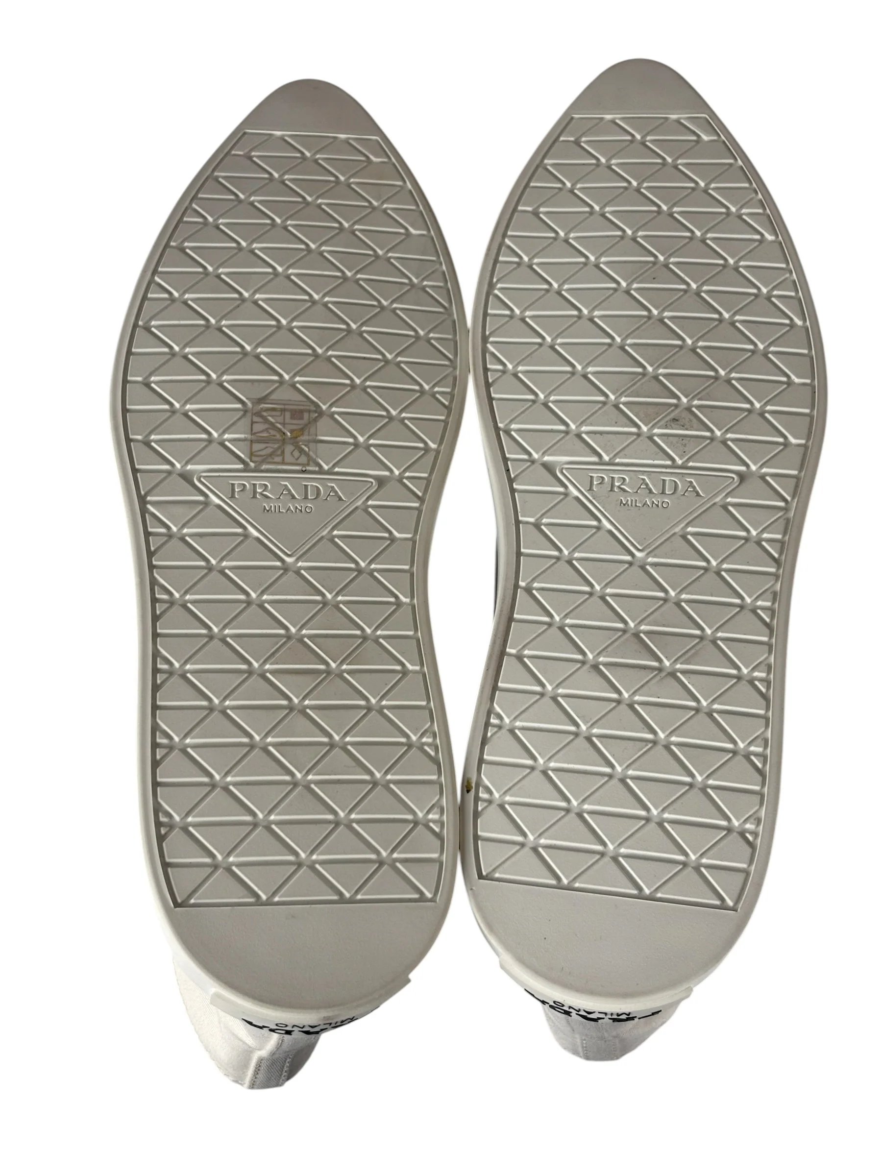 Prada Canvas Olka Dot High Top Point Sneakers - Image 3