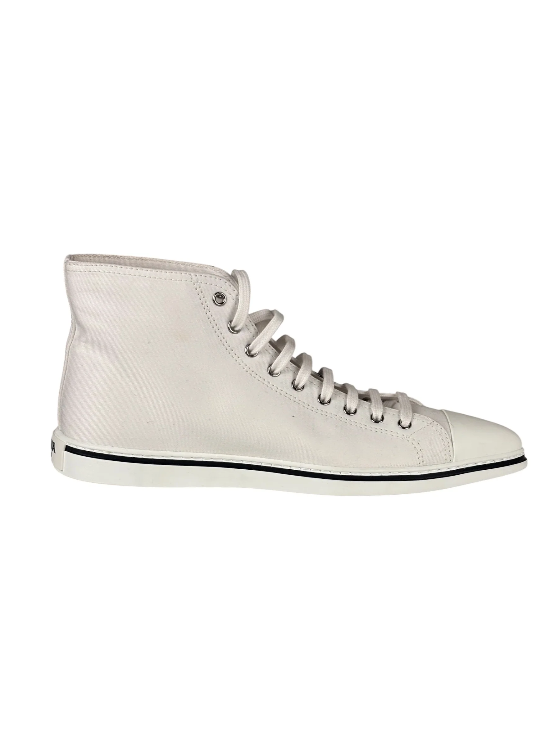 Prada Canvas Olka Dot High Top Point Sneakers - Image 6