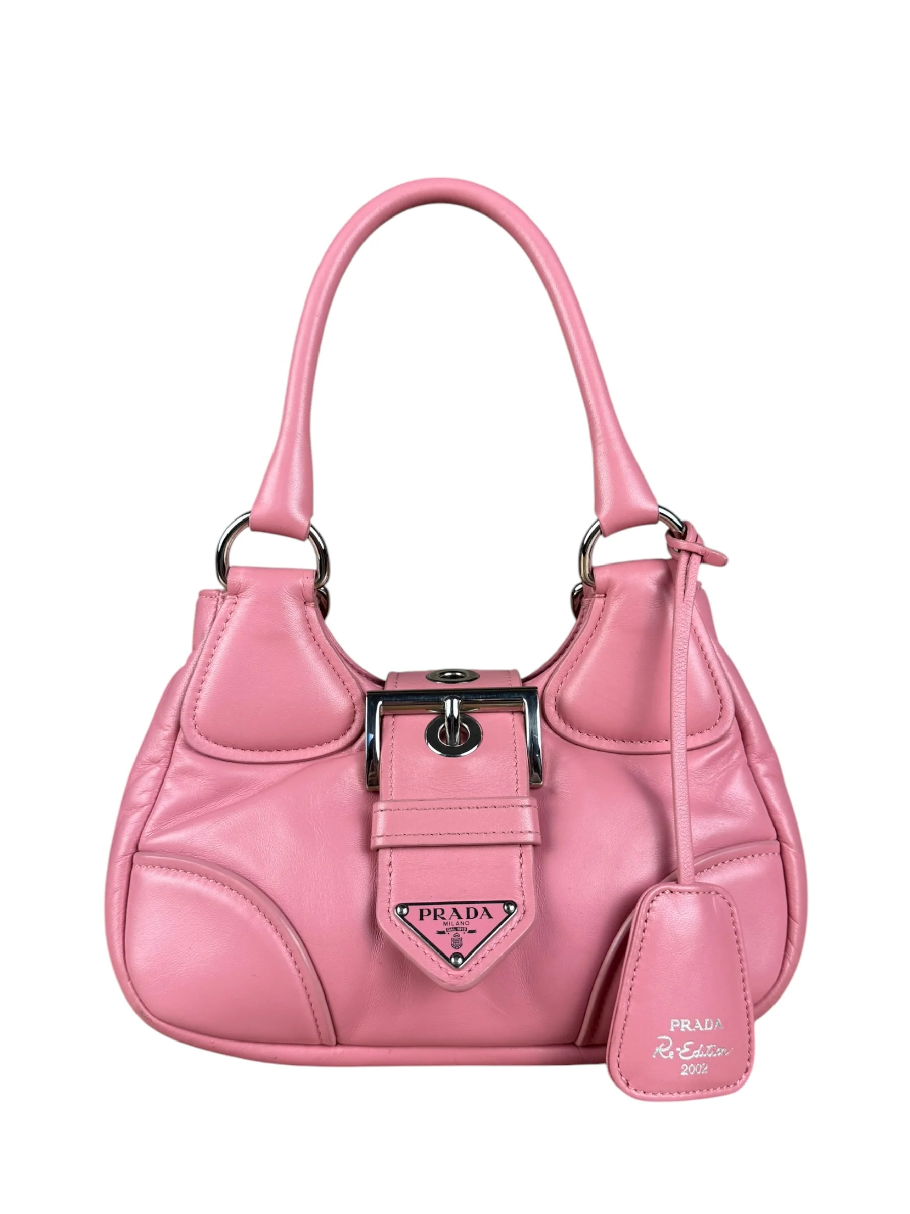 Prada Re-Edition 2002 Pink Leather 2Way Mini Moon Bag