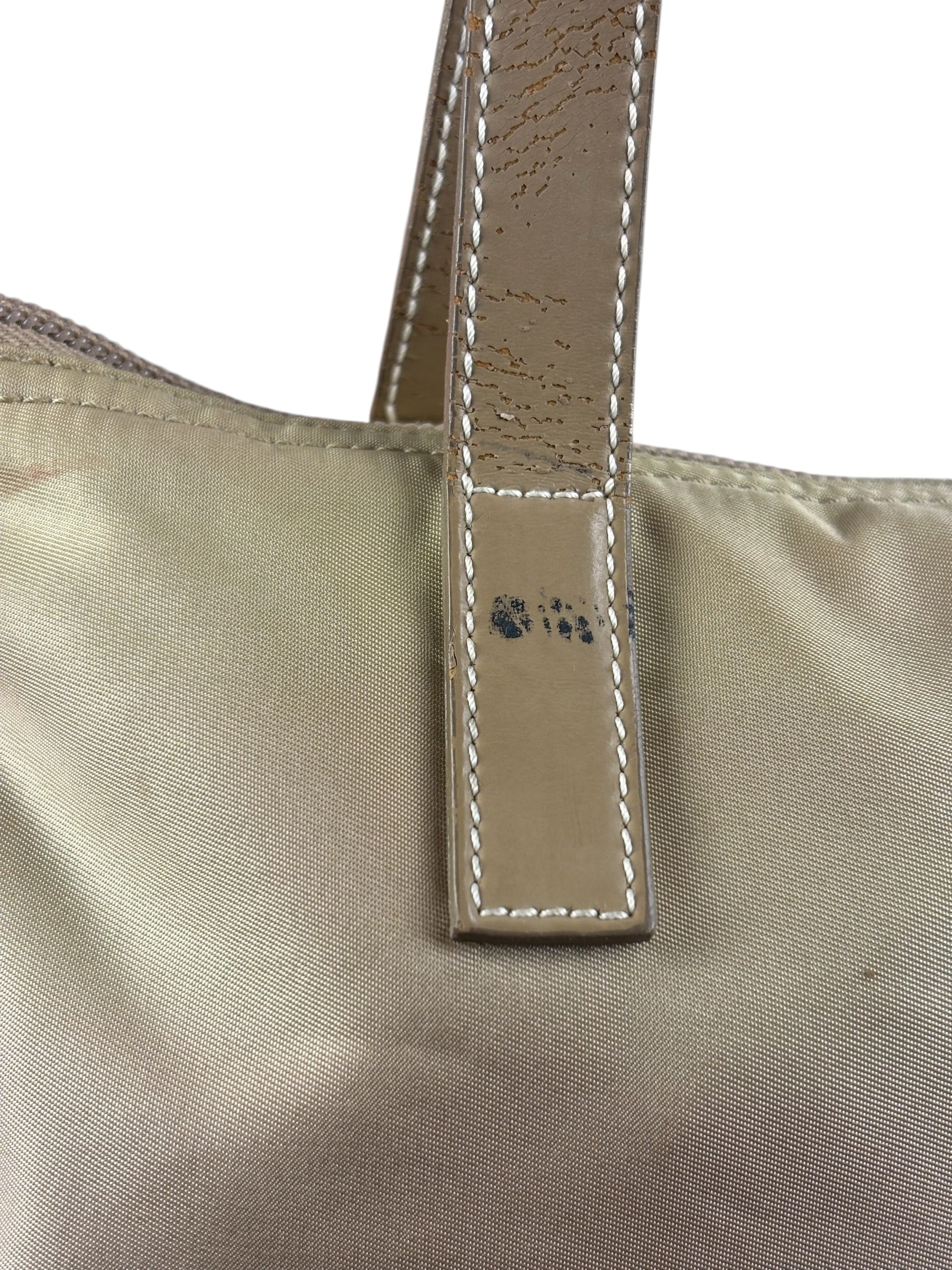 Prada Vintage Beige Nylon Top Handle Bag - Image 7