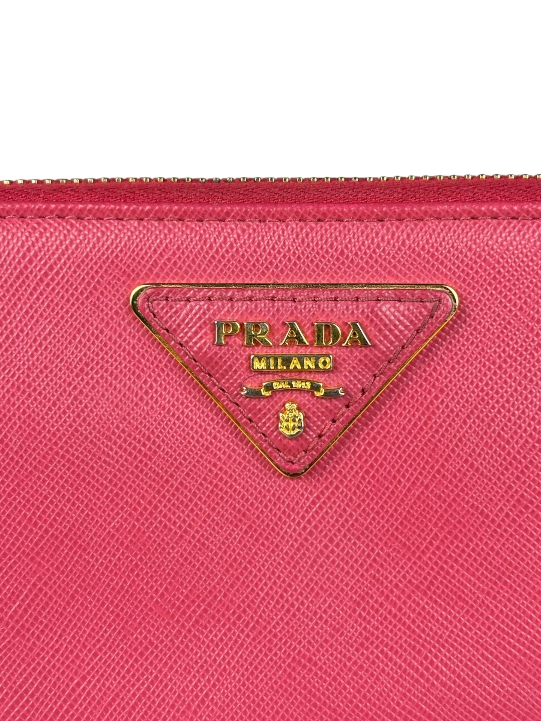 Prada Vintage Pink Saffiano Leather Long Wallet - Image 2