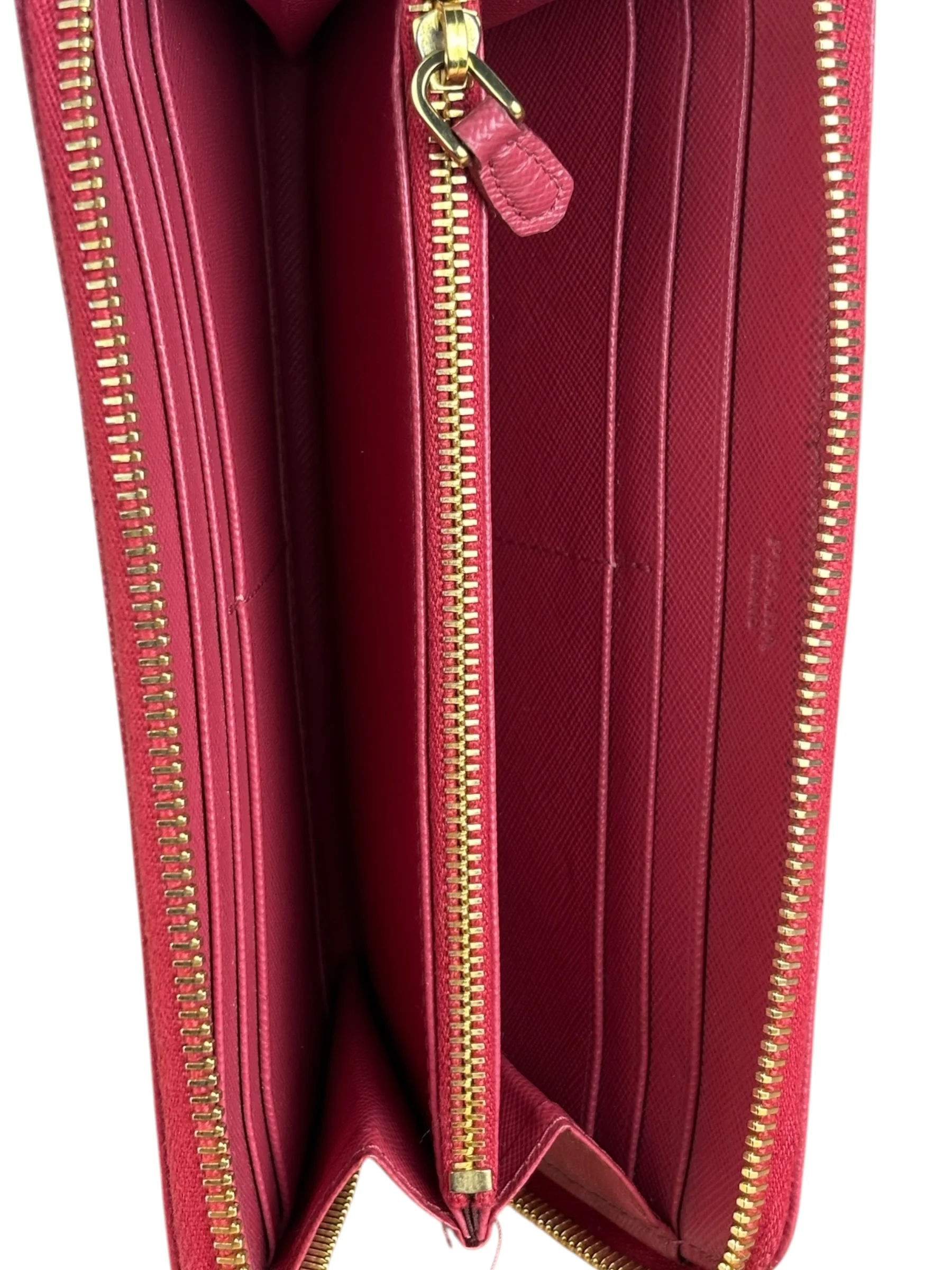 Prada Vintage Pink Saffiano Leather Long Wallet - Image 4