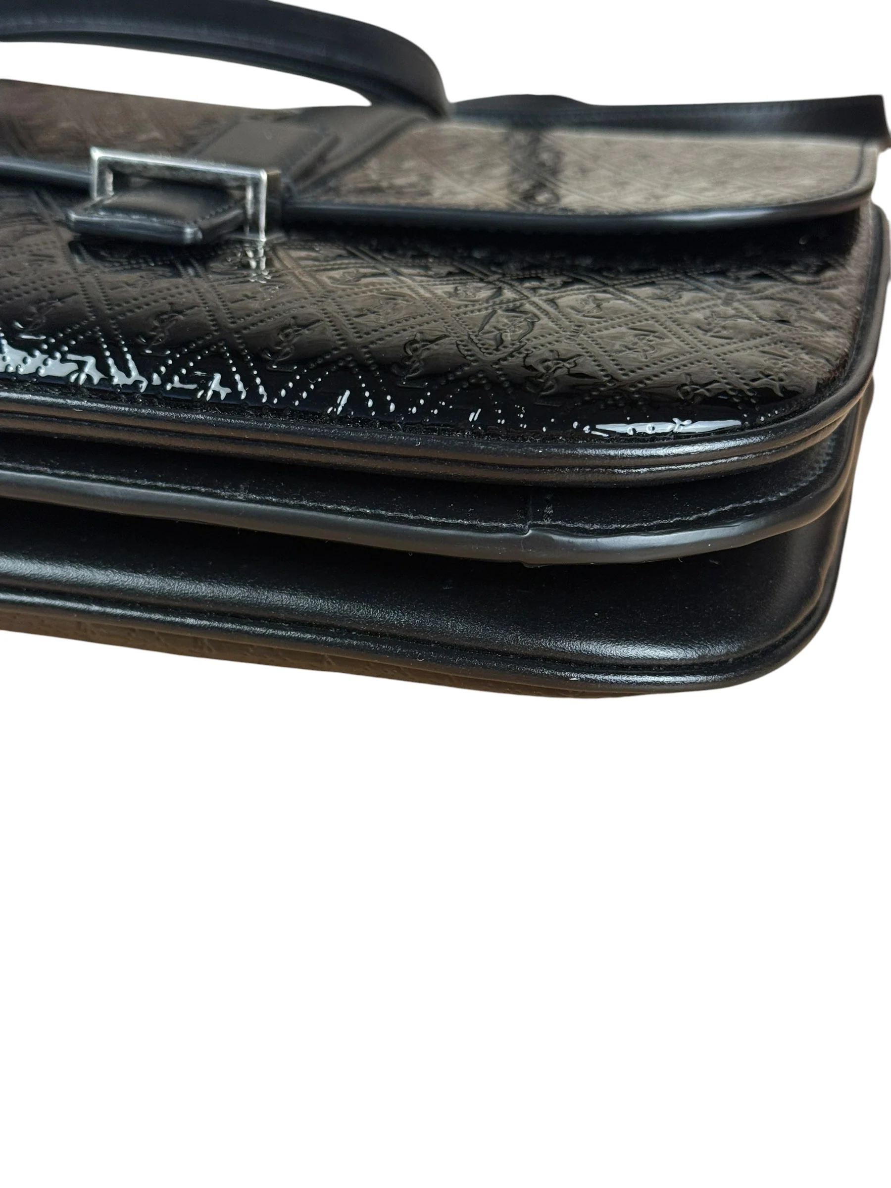 Saint Laurent Black Monogram Patent Leather Shoulder Bag - Image 10