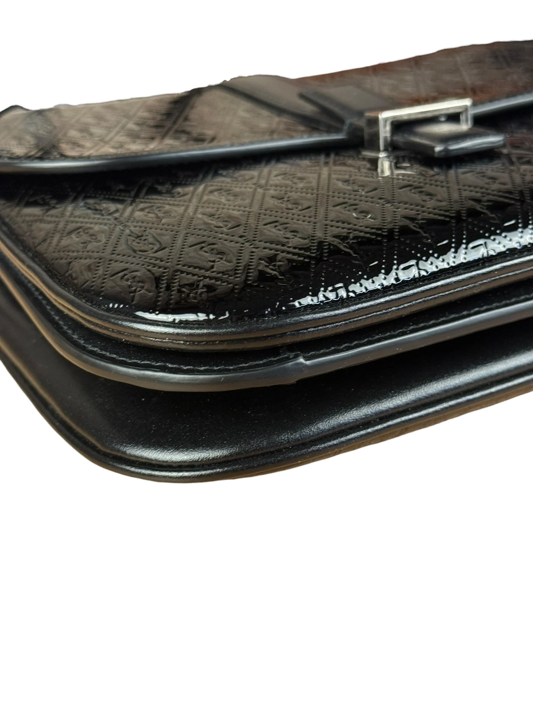 Saint Laurent Black Monogram Patent Leather Shoulder Bag - Image 11