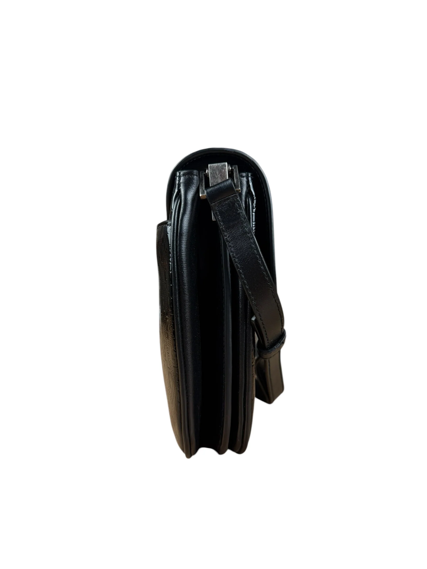 Saint Laurent Black Monogram Patent Leather Shoulder Bag - Image 8