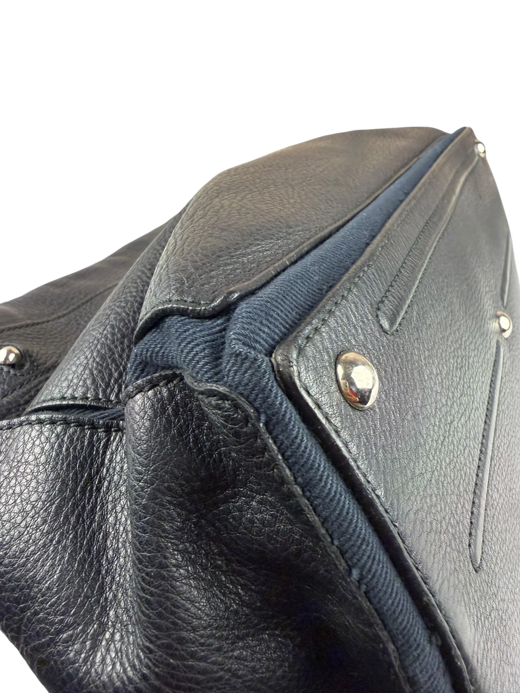 Saint Laurent Vintage Black Leather Top Handle Bag - Image 18